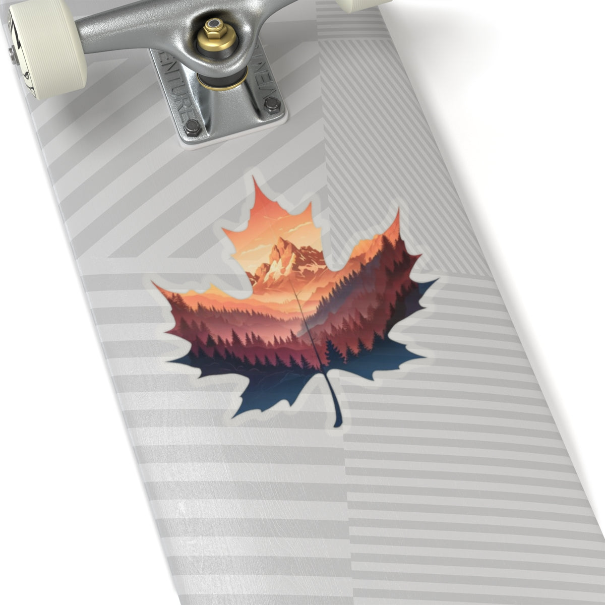 leaf shaped mountain sunset Kiss-Cut Stickers