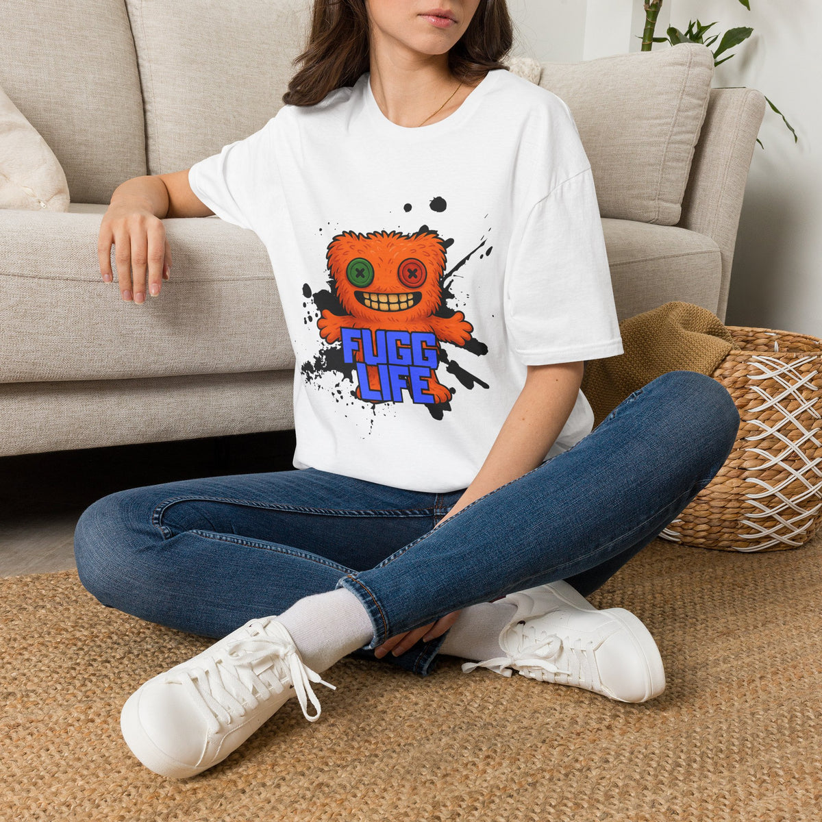 Funny Orange Monster T-Shirt – 'Fugg Life' Graphic Tee
