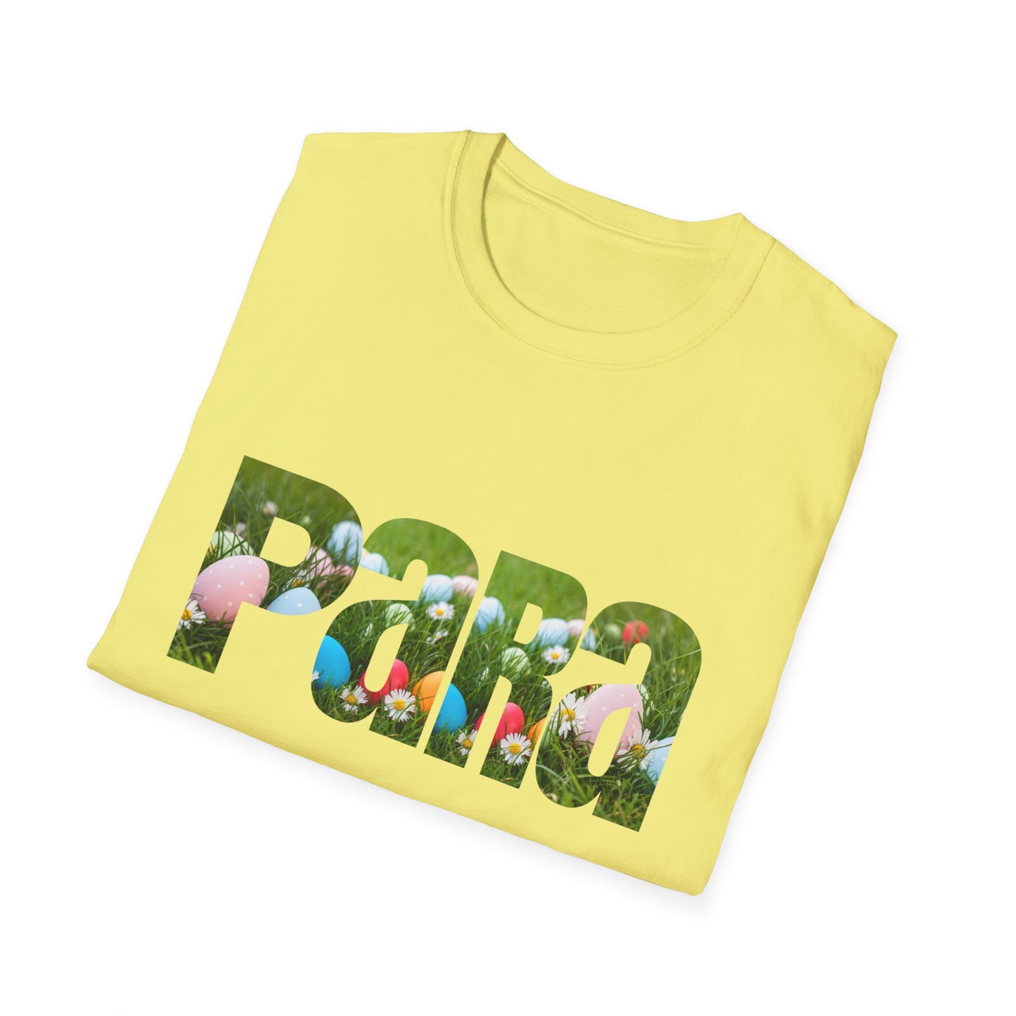 T-Shirt — Floral 'Para' Lettering Tee, easter egg pattern