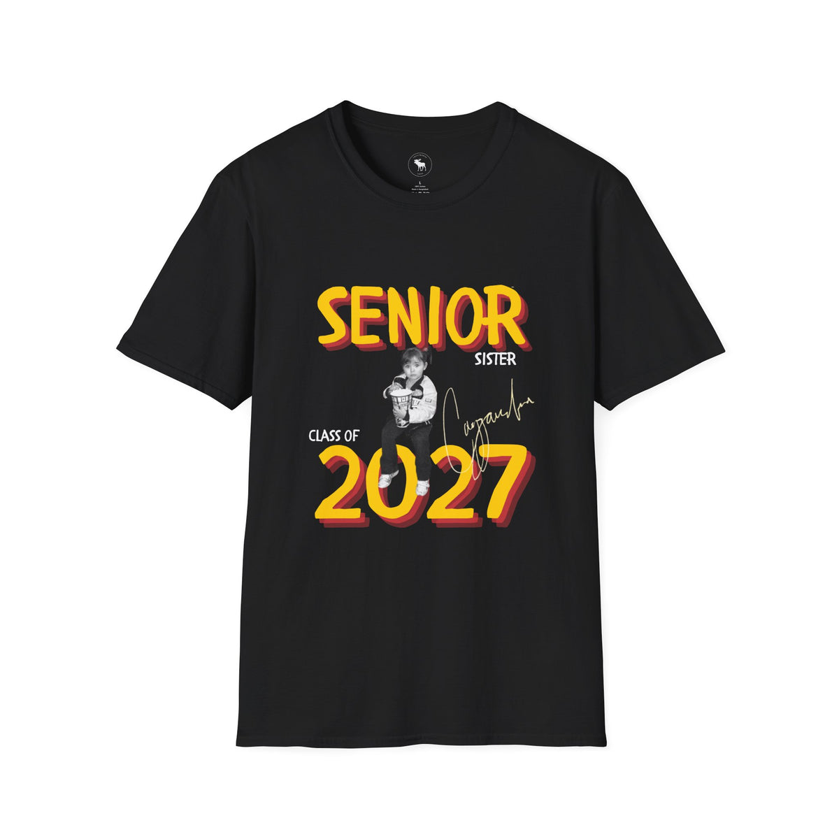 Sister of Senior 2027 T-Shirt — Retro Bold Graduation Tee