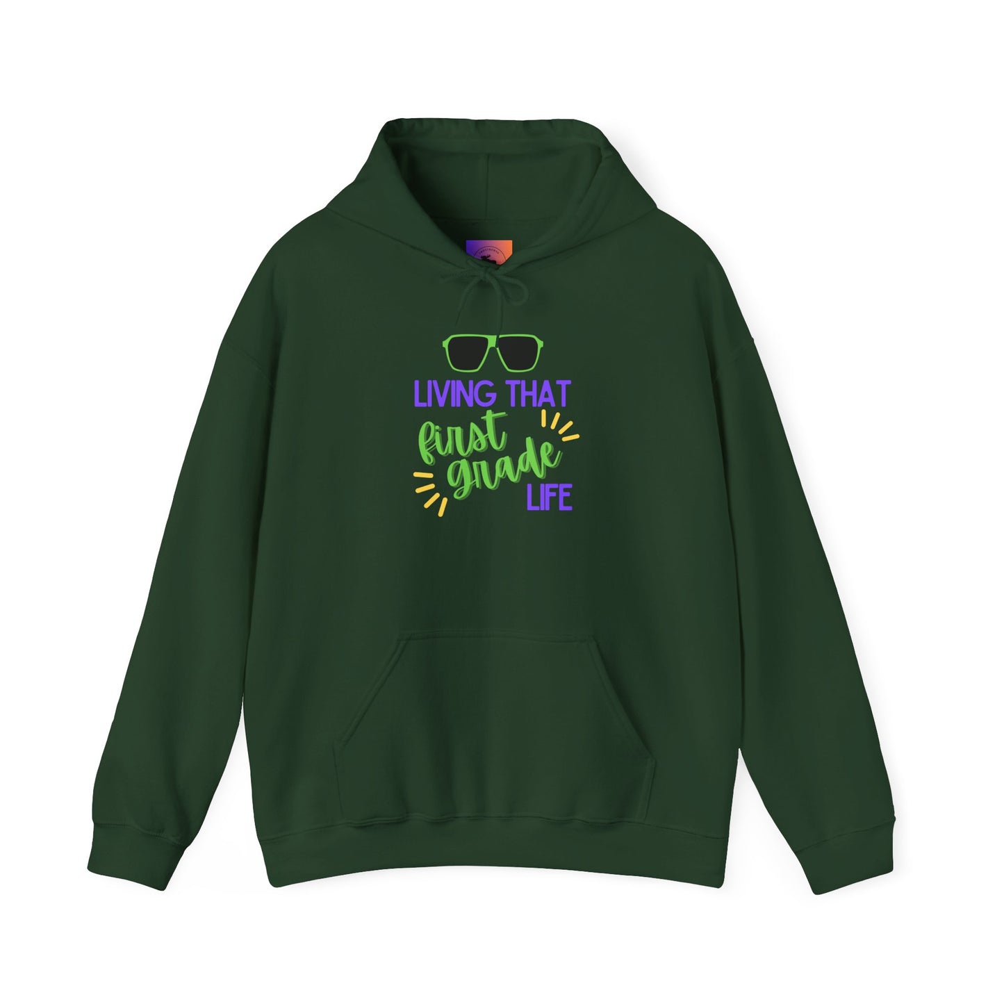 Living That first Grade Life Hoodie - Perfect for Students, Graduation Gift, Cool Casual Wear, Back to School, Kids' Style