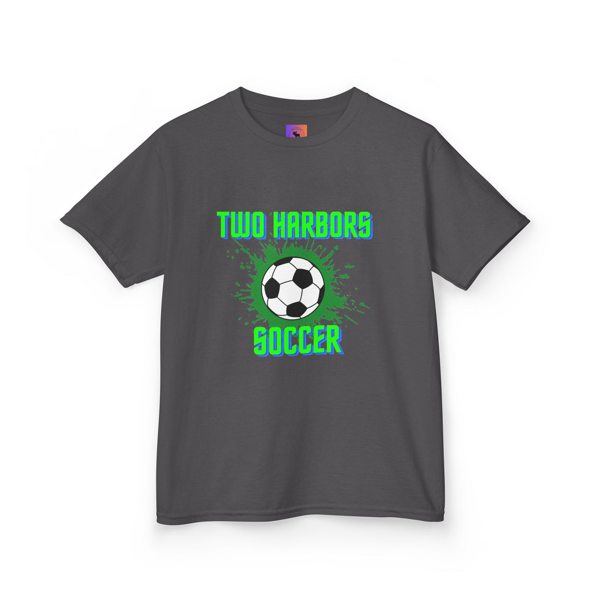 Kids Soccer T‑Shirt — "Two Harbors" Graphic with Back Number (2026)