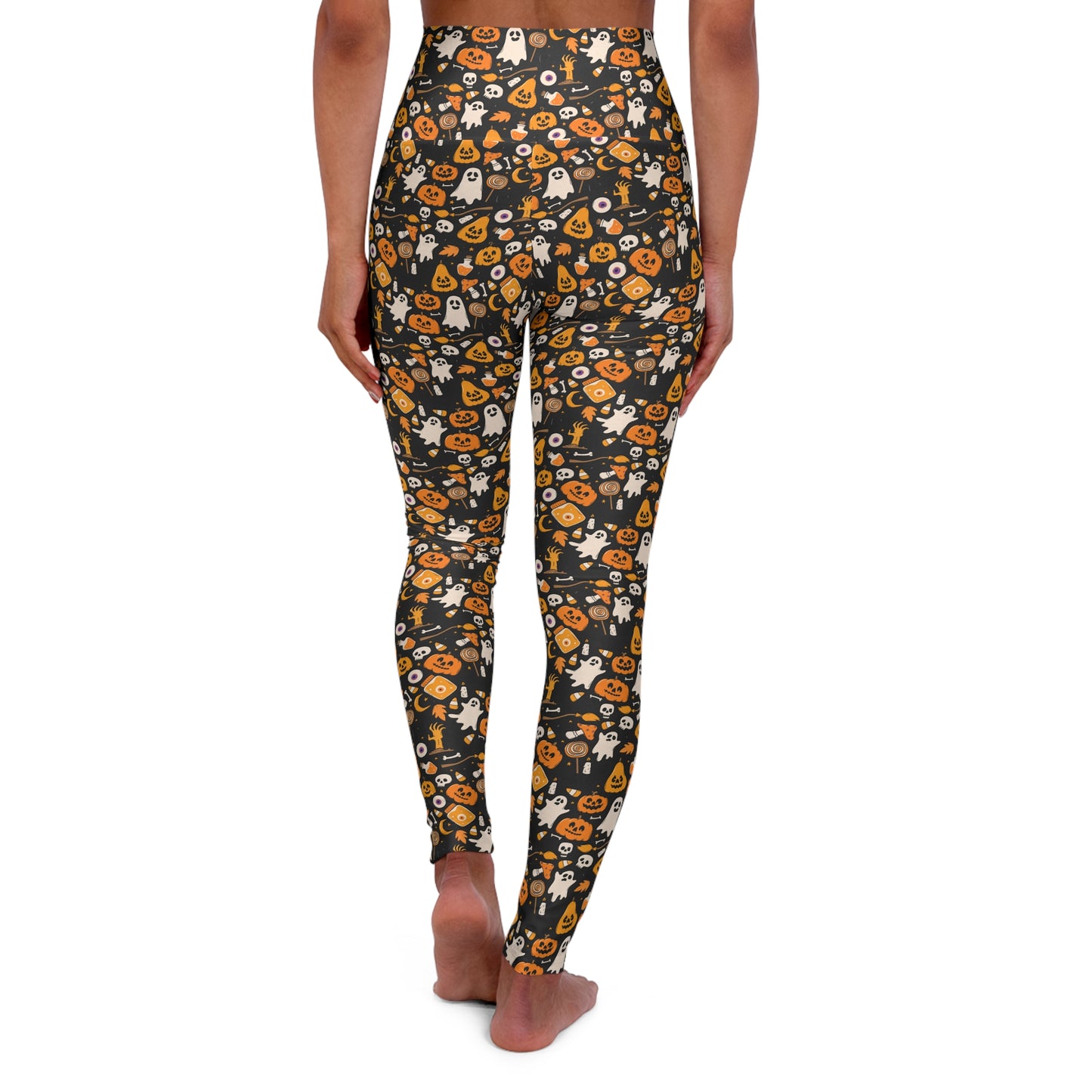 Halloween High Waisted Yoga Leggings, Spooky Workout Pants, Fall Fitness Apparel, Yoga Pants for Women, Halloween Costume Leggings