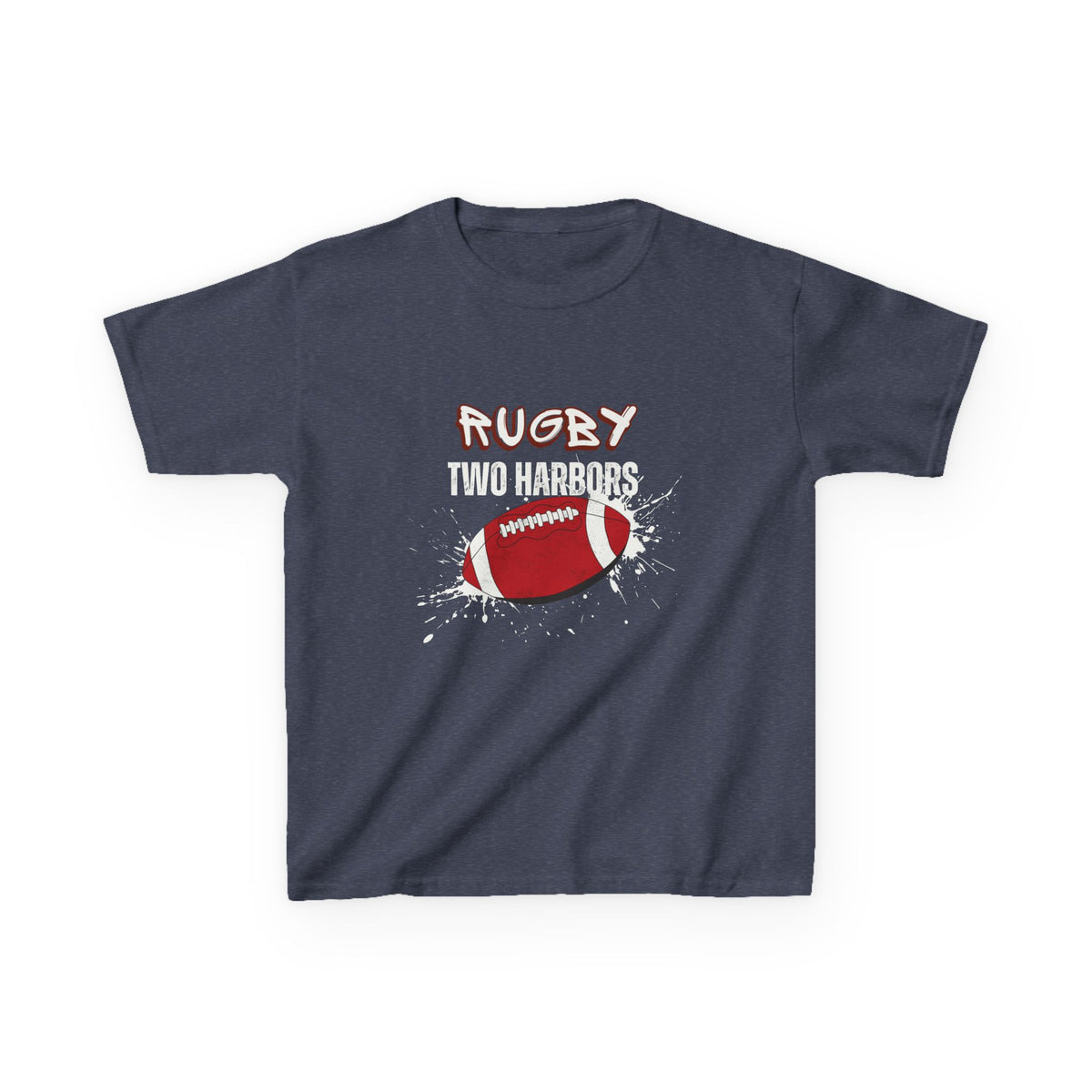 Kids Tee — "Rugby Two Harbors" Youth Football Graphic Shirt