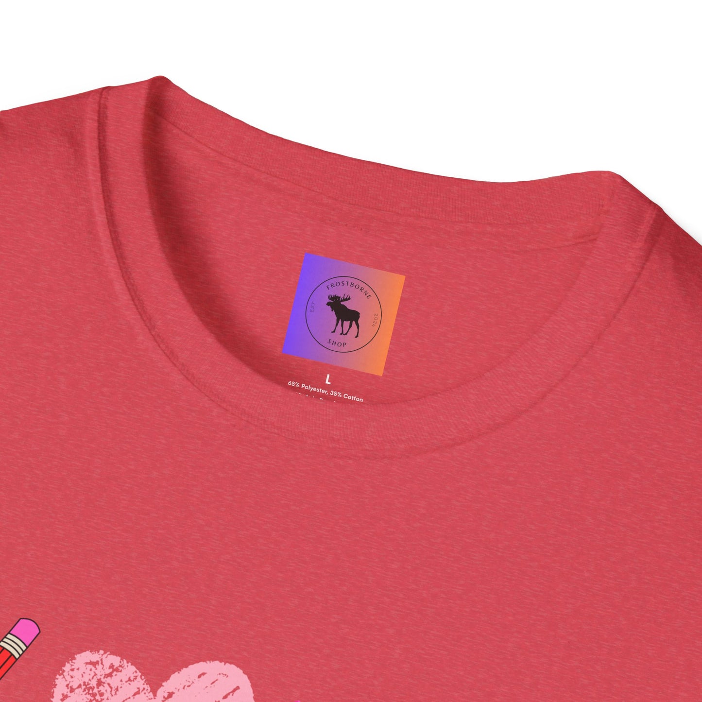 Teacher Valentine T-Shirt — Pencils, Crayon Apple & XOXO