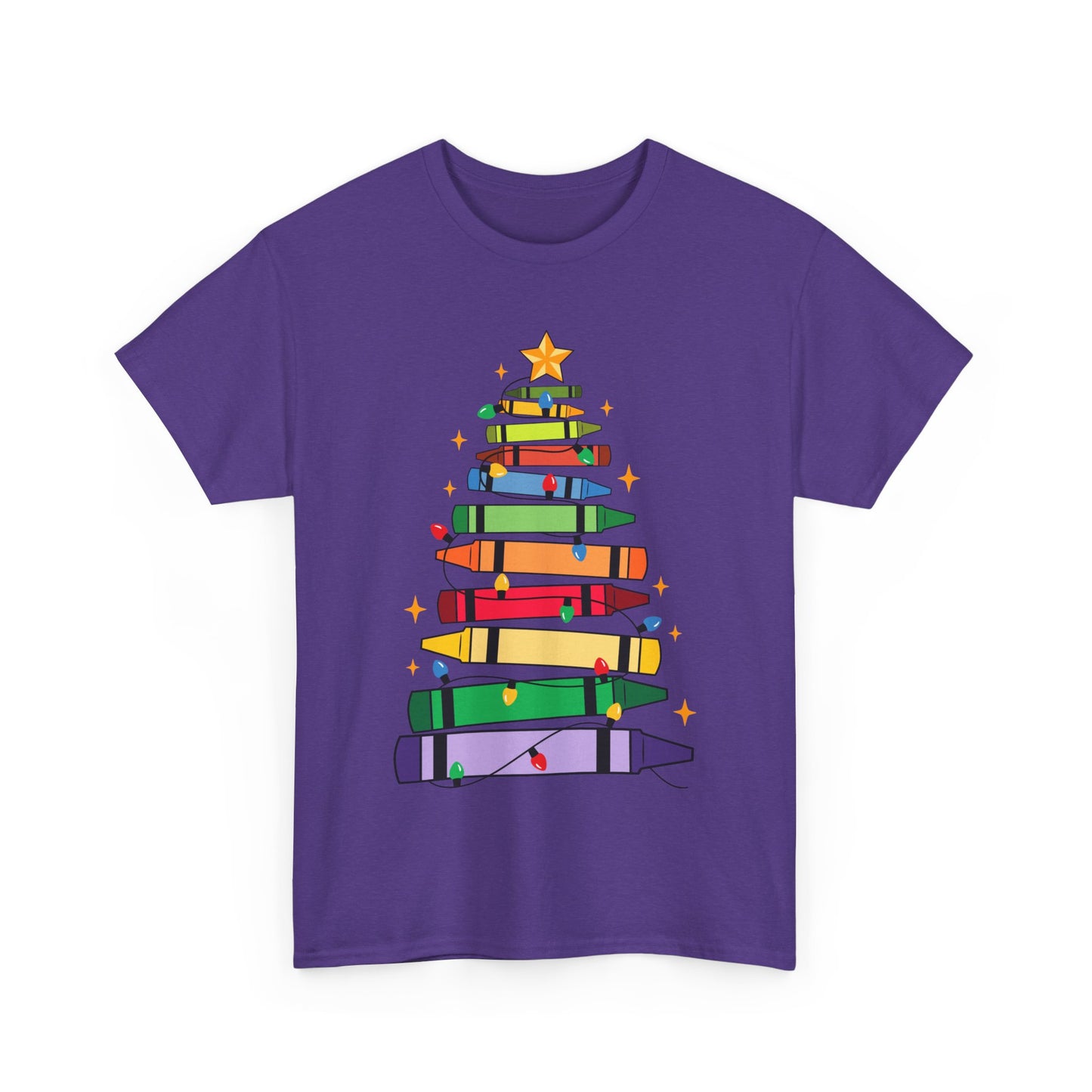 Crayon Tree Teacher Unisex Tee for Christmas Gift, Homeschool T-Shirt, Holiday Apparel, Educator Present, School Tee Shirt