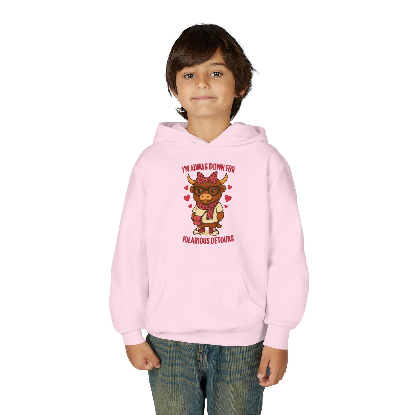 Youth Funny ADHD Hooded Sweatshirt - Cute Animal Design, Gift for Kids, Casual Wear, Birthday, Holidays, Fun Activites