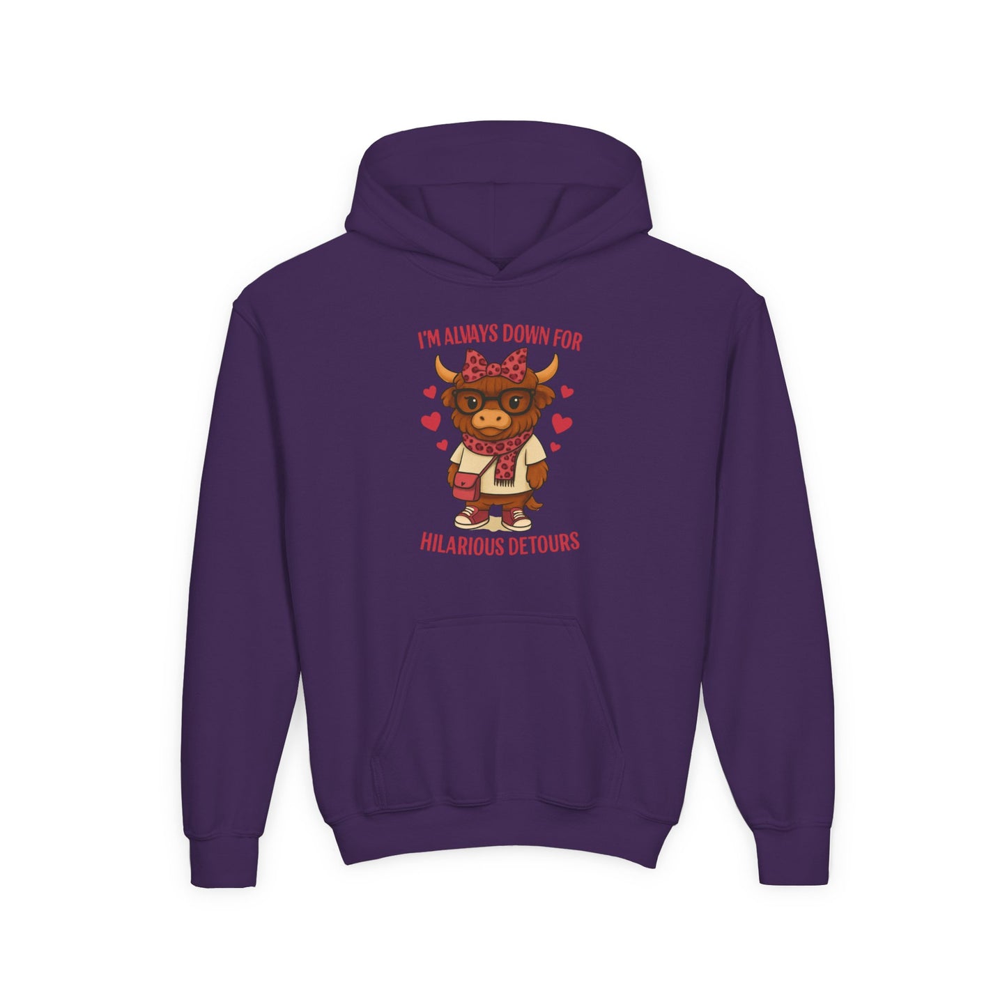 Youth Funny ADHD Hooded Sweatshirt - Cute Animal Design, Gift for Kids, Casual Wear, Birthday, Holidays, Fun Activites