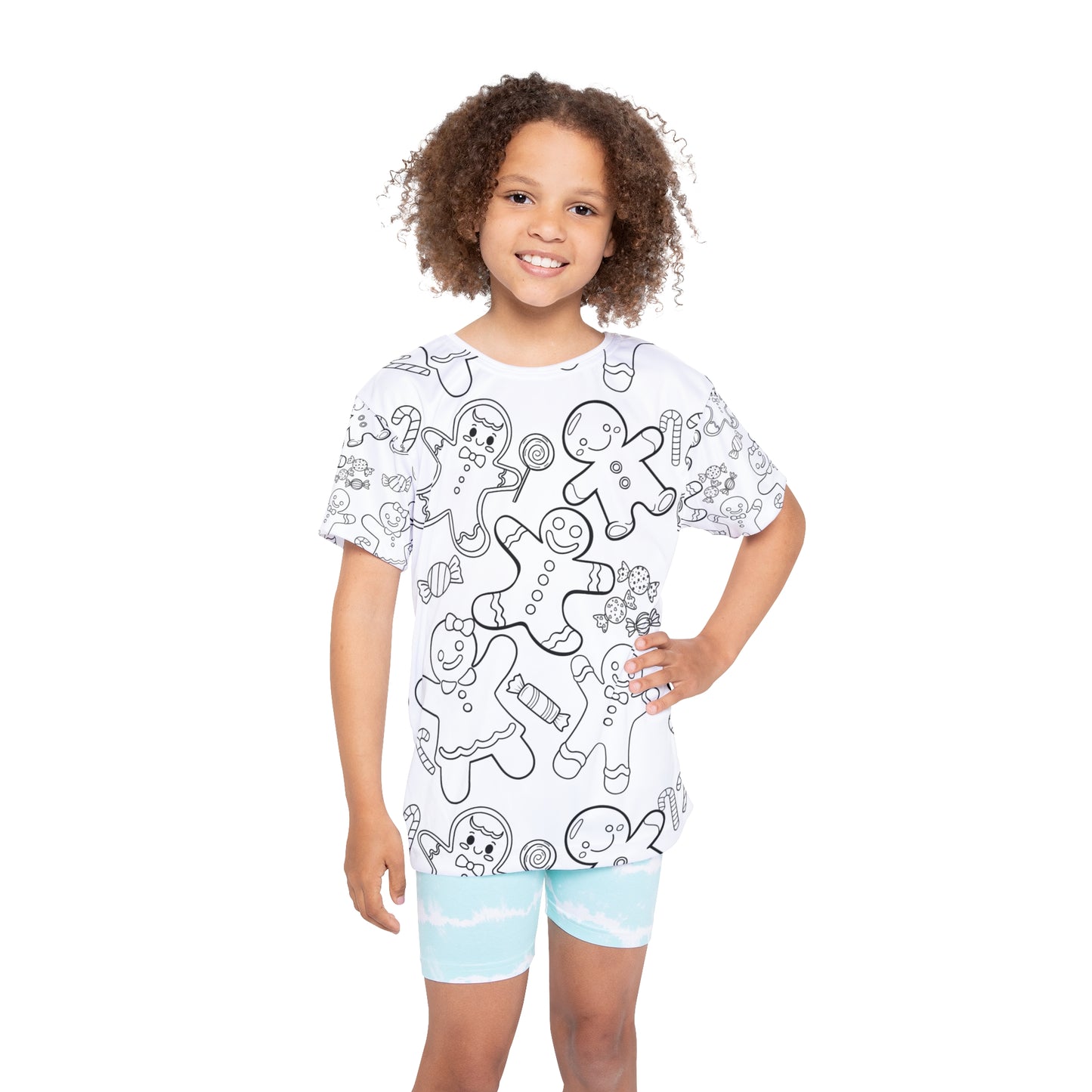 Kids color your own t-shirt, gingerbread cookies for Christmas or holiday