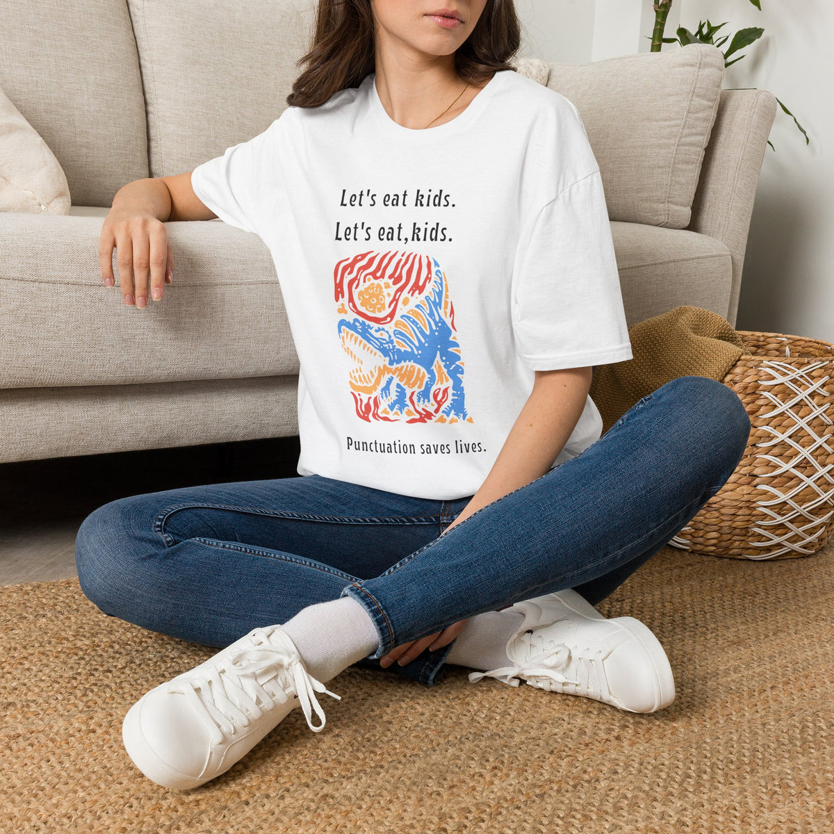 Let's Eat, Kids. T-Shirt — Punctuation Saves Lives Funny Grammar Tee