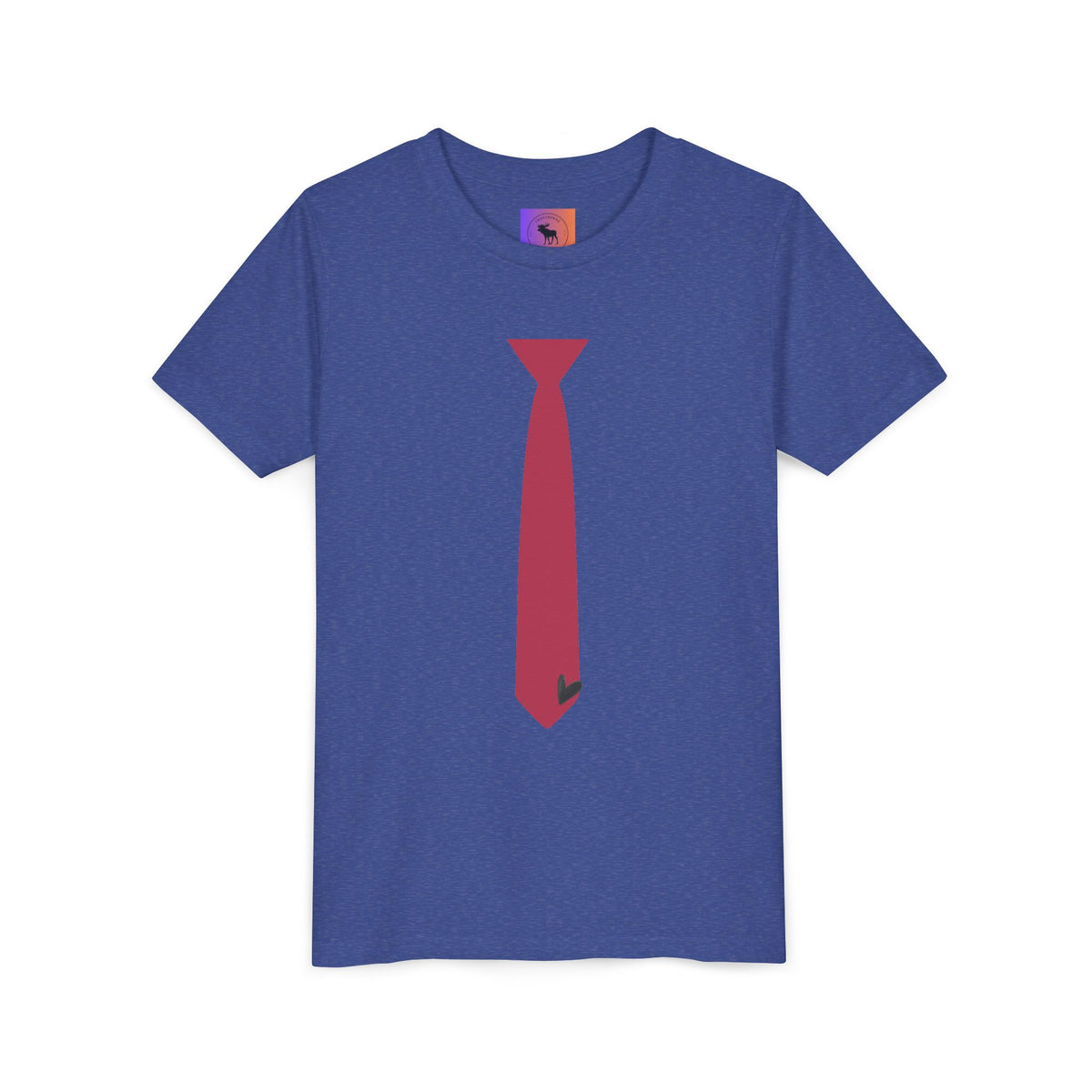 Youth Tie Graphic Tee – Red Necktie Costume Shirt for Kids with heart