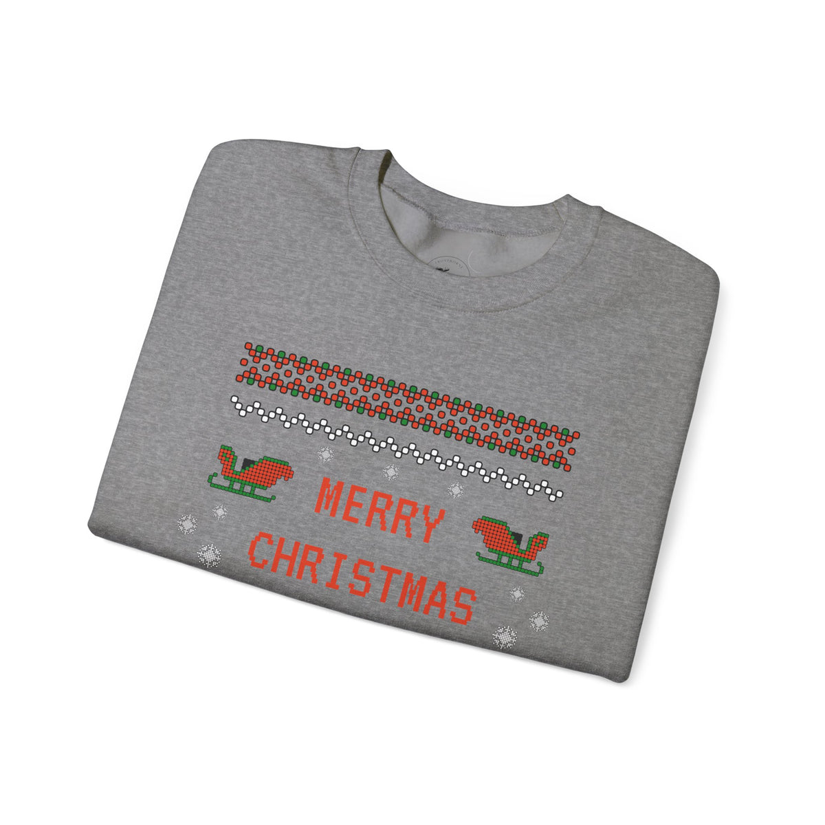 Aggressive 'Merry Christmas' Ugly Sweater Crewneck — Hilarious Adult Holiday Sweatshirt