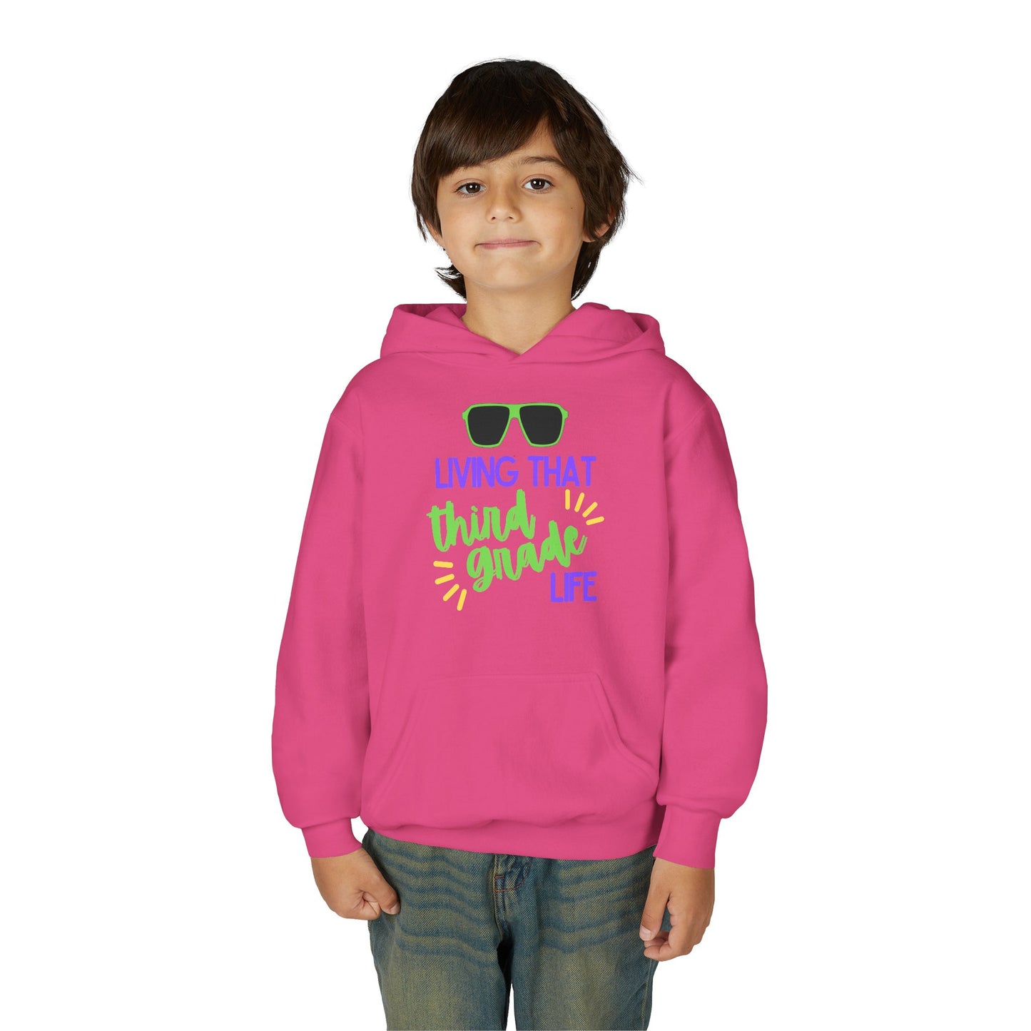 Cool Third Grade Hoodie for Youth, Back to School Gift, Trendy Kids Sweatshirt, Living that Third Grade Life, Fun School Spirit Wear