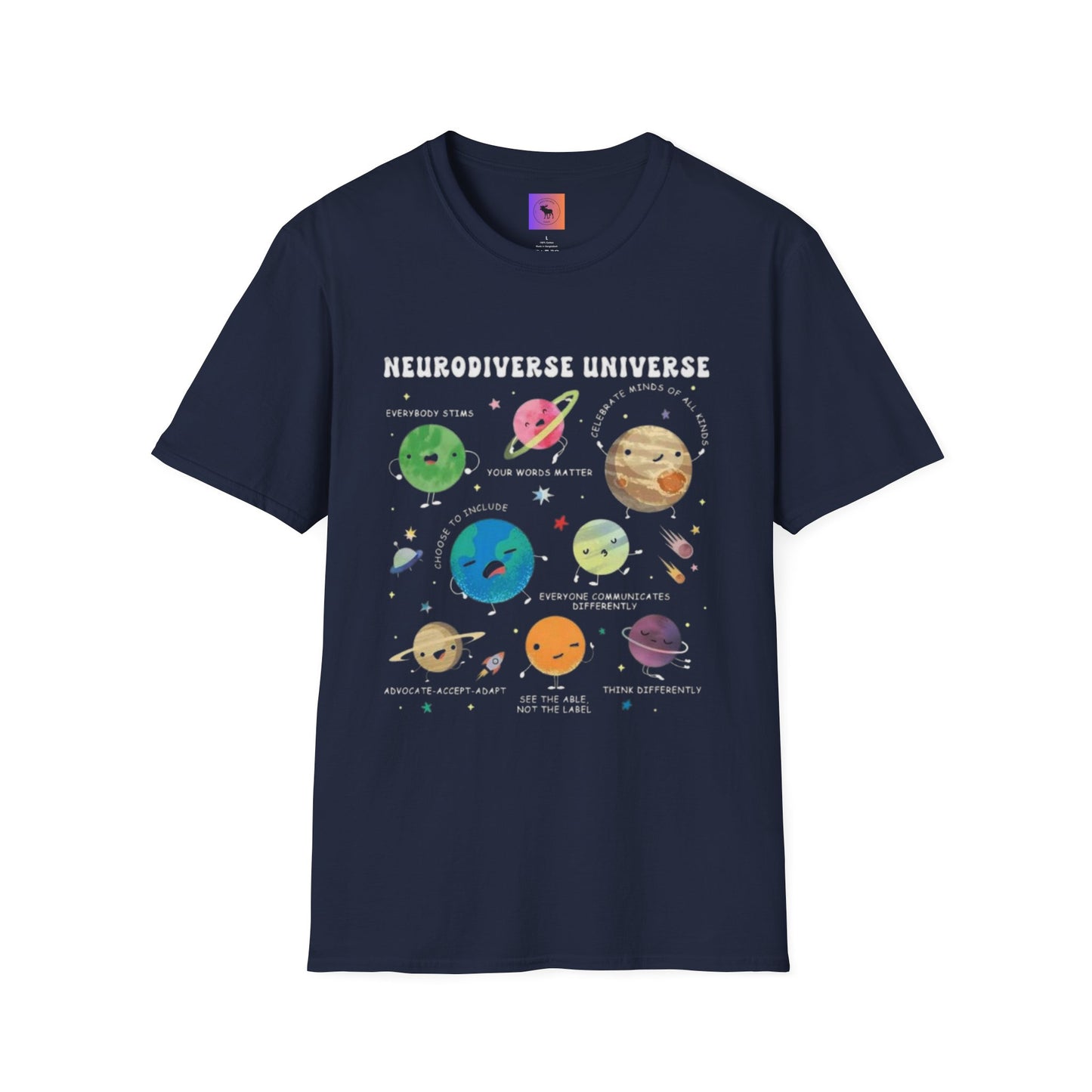 Neurodiverse Universe T-Shirt | Cosmos Graphic Tee, Unisex Space Shirt, Educational Gift, Science Lover Apparel, Unique Gift Idea