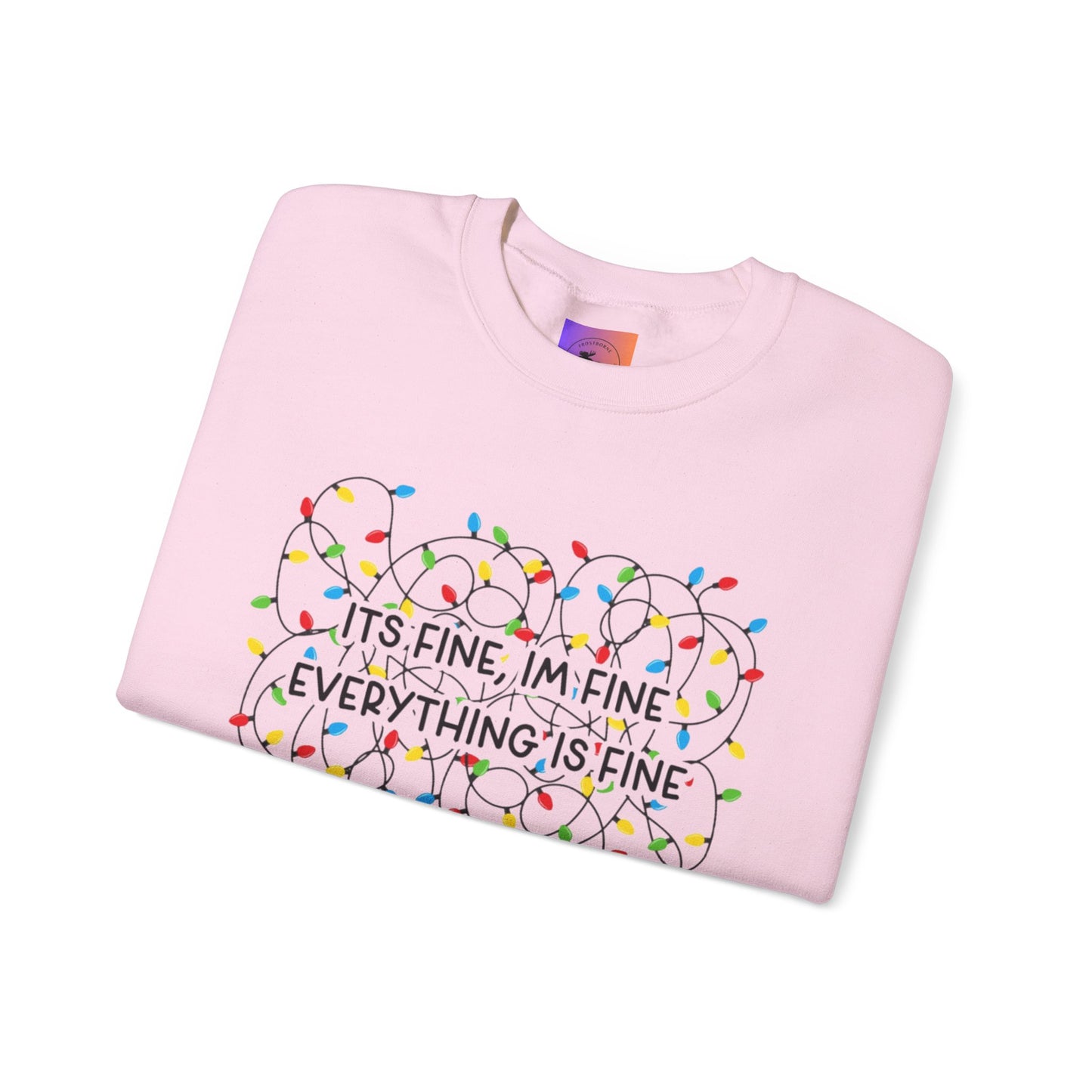 Its Fine Everything Is Fine holiday lights crewneck