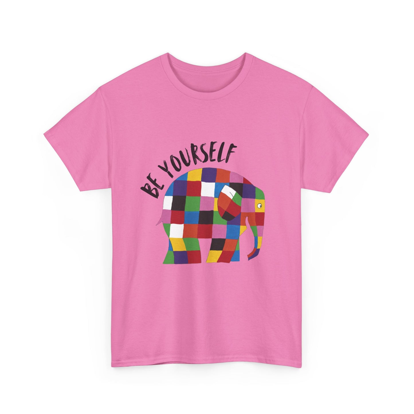 Patchwork Elephant Unisex Tee, Elmer Print Shirt, Graphic Tee, Kids Novelty Shirt, Animal Lover Gift