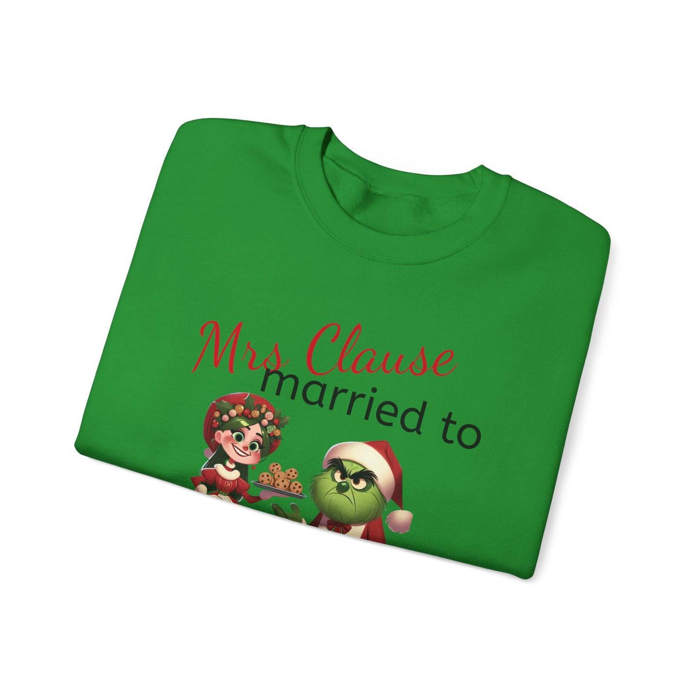 Funny Mrs Clause Married to the Grinch Sweatshirt, Christmas Couples Jumper, Holiday Pullover, Xmas Apparel, Winter Top