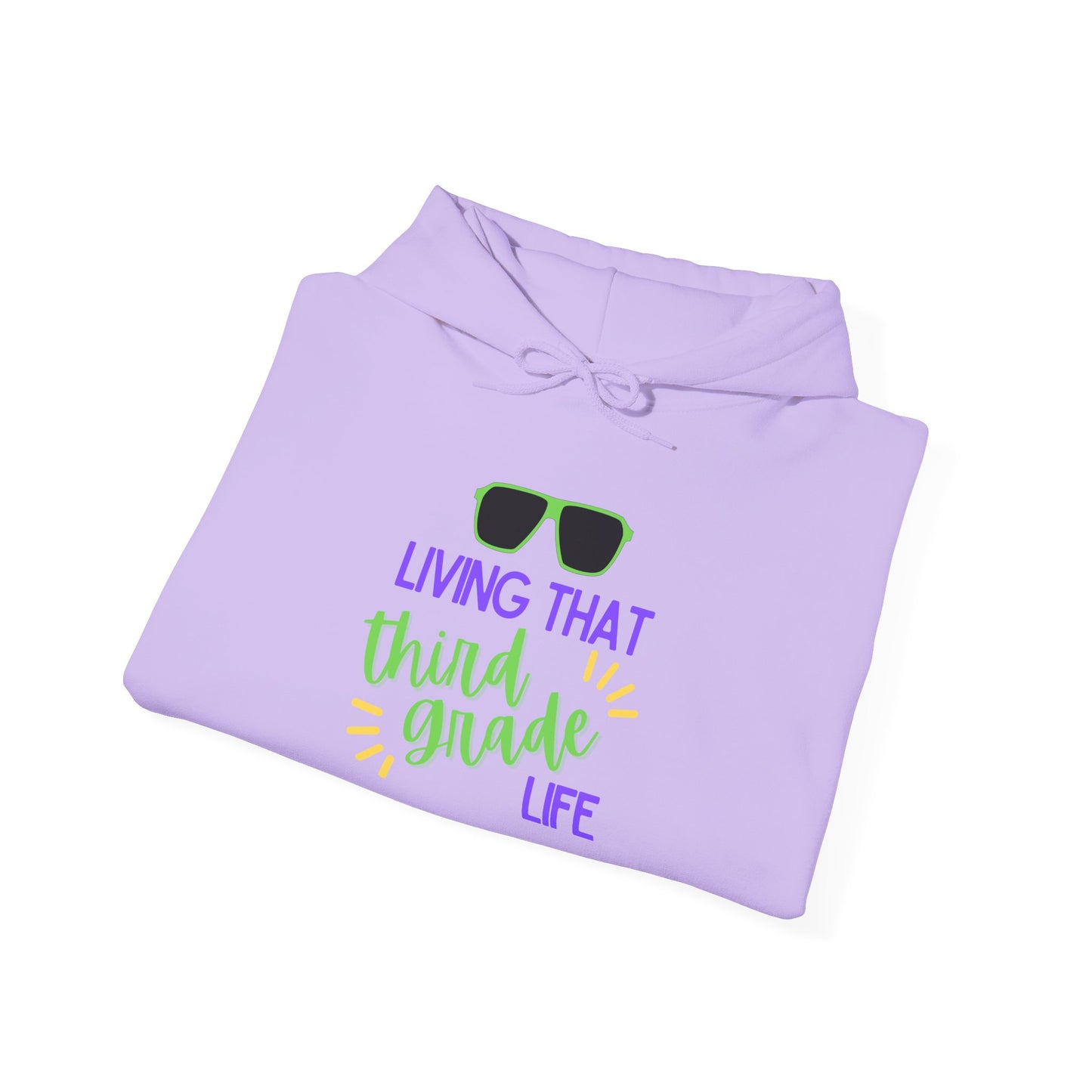 Living That Third Grade Life Hoodie - Perfect for Students, Graduation Gift, Cool Casual Wear, Back to School, Kids' Style