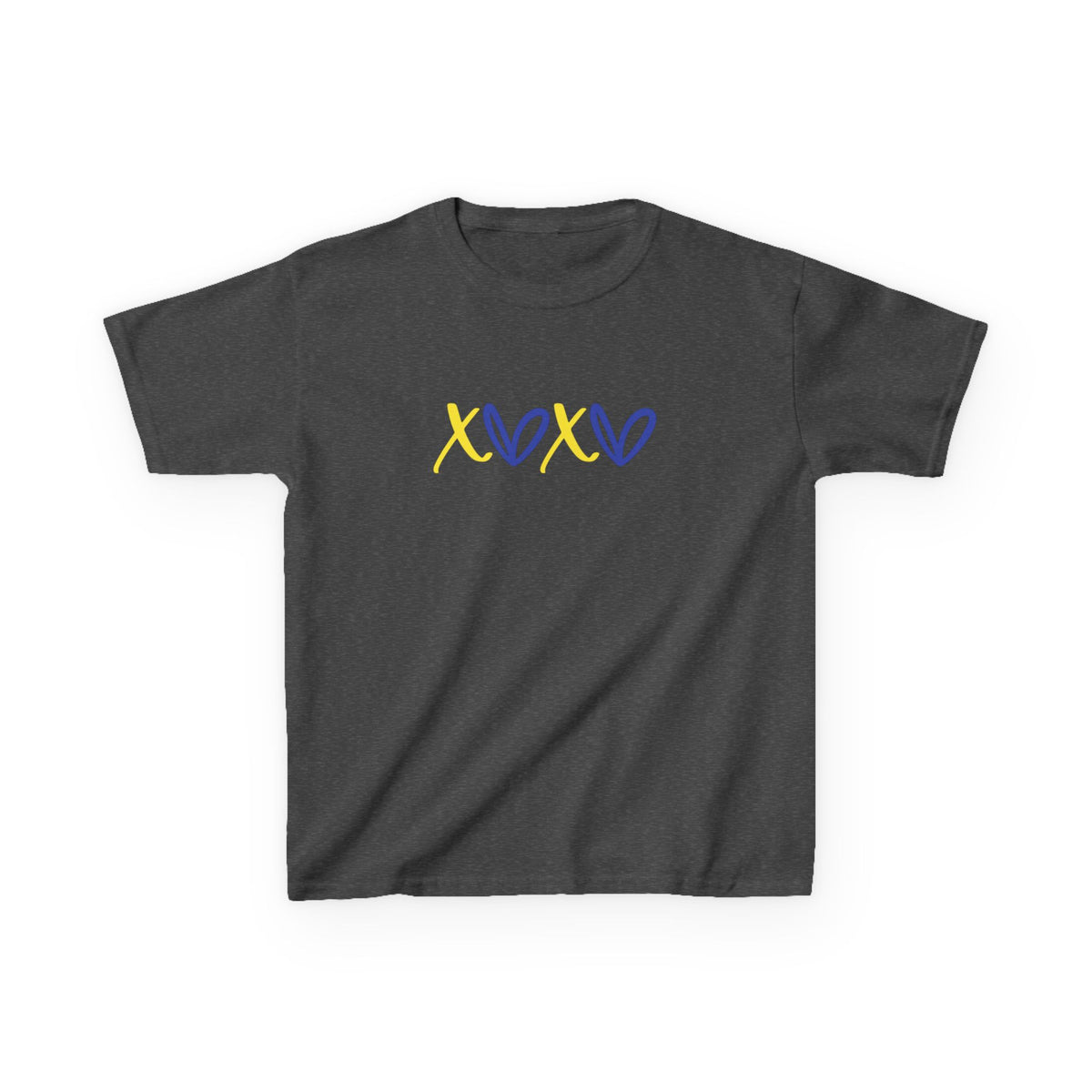 Kids Tee — Blue & Yellow DNA Hearts Design Down Syndrome Awareness,  DS