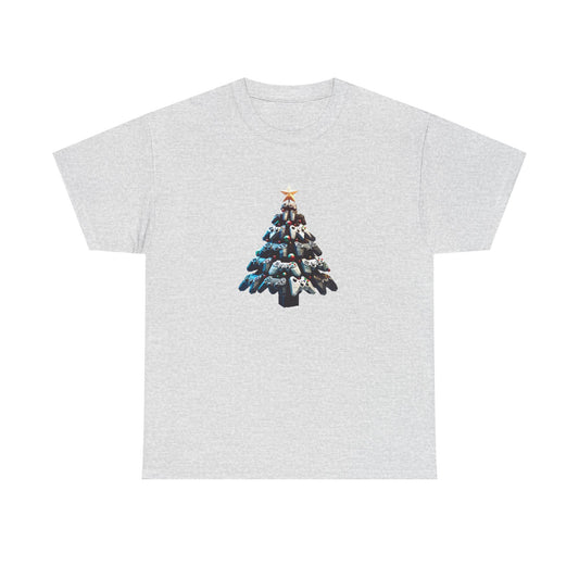 Video Game Console Christmas Tree Unisex Tee, Gaming Holiday Shirt, Gamer Gift, Retro Gamer Shirt, Gaming Console Tee, Christmas Tee