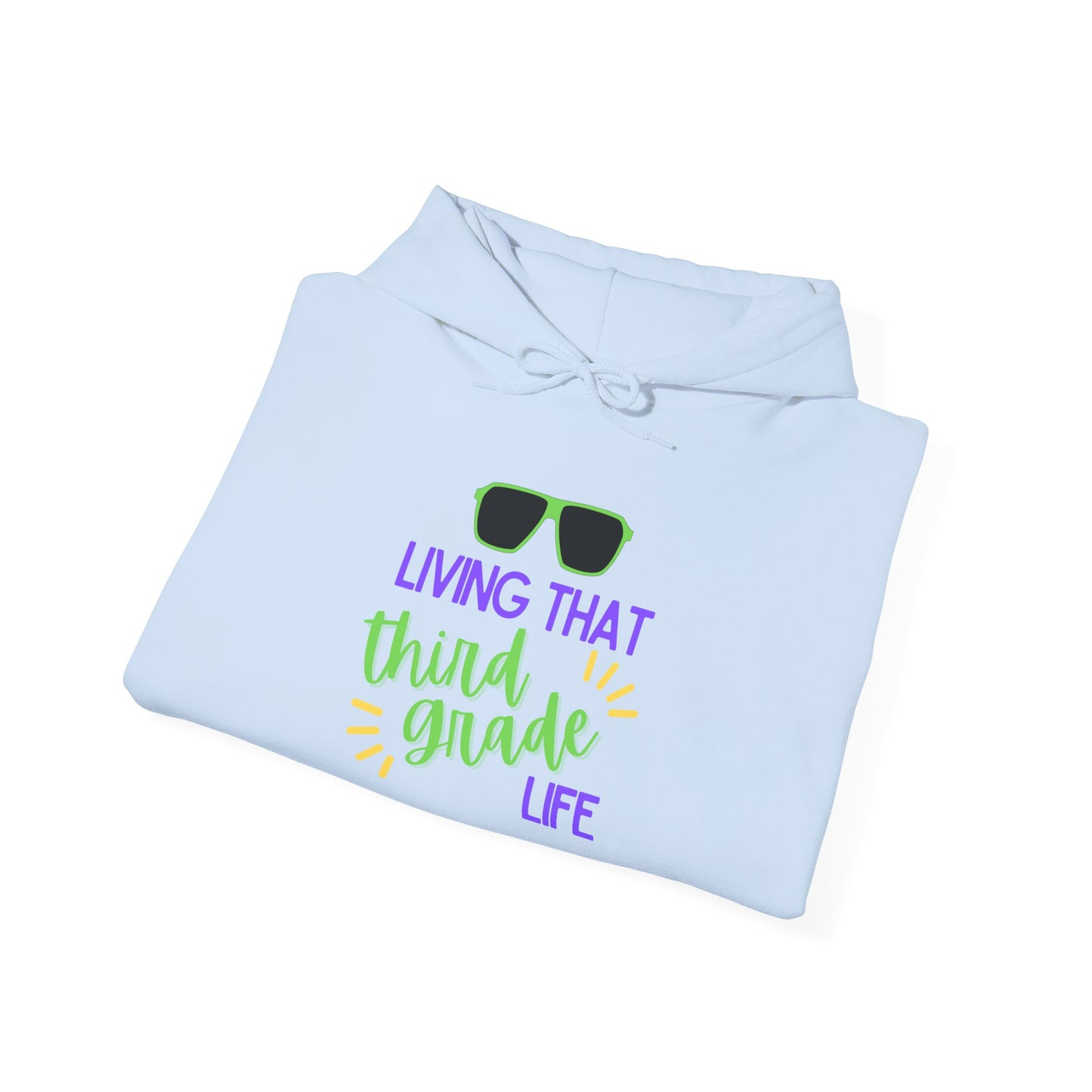 Living That Third Grade Life Hoodie - Perfect for Students, Graduation Gift, Cool Casual Wear, Back to School, Kids' Style