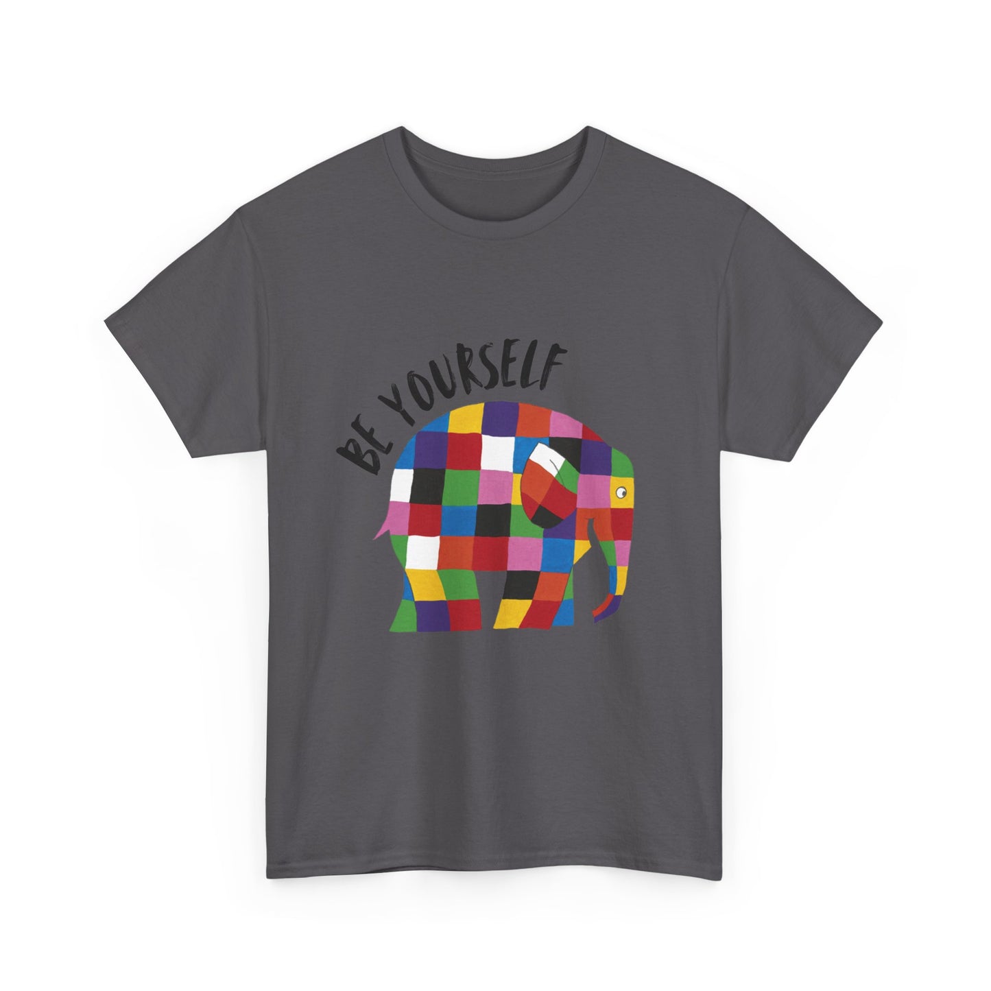 Patchwork Elephant Unisex Tee, Elmer Print Shirt, Graphic Tee, Kids Novelty Shirt, Animal Lover Gift