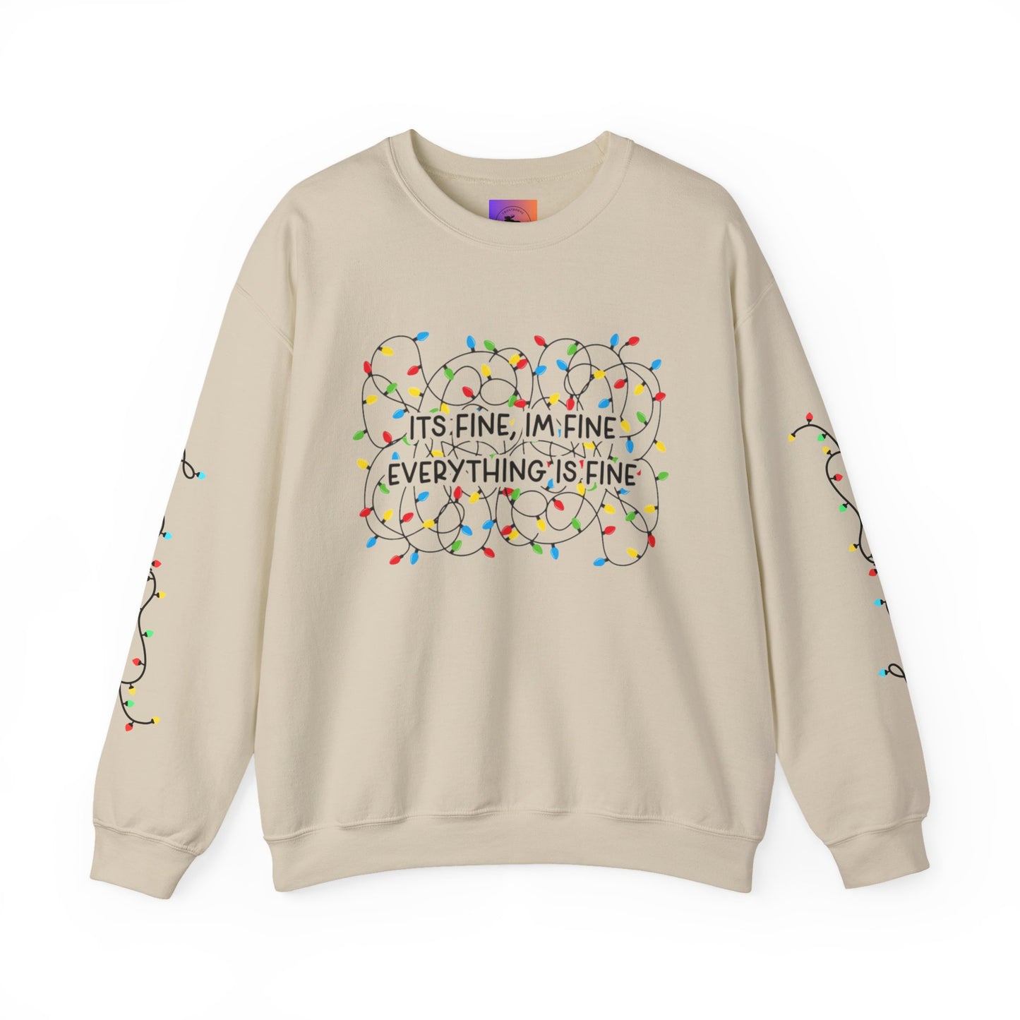 Its Fine Everything Is Fine holiday lights crewneck