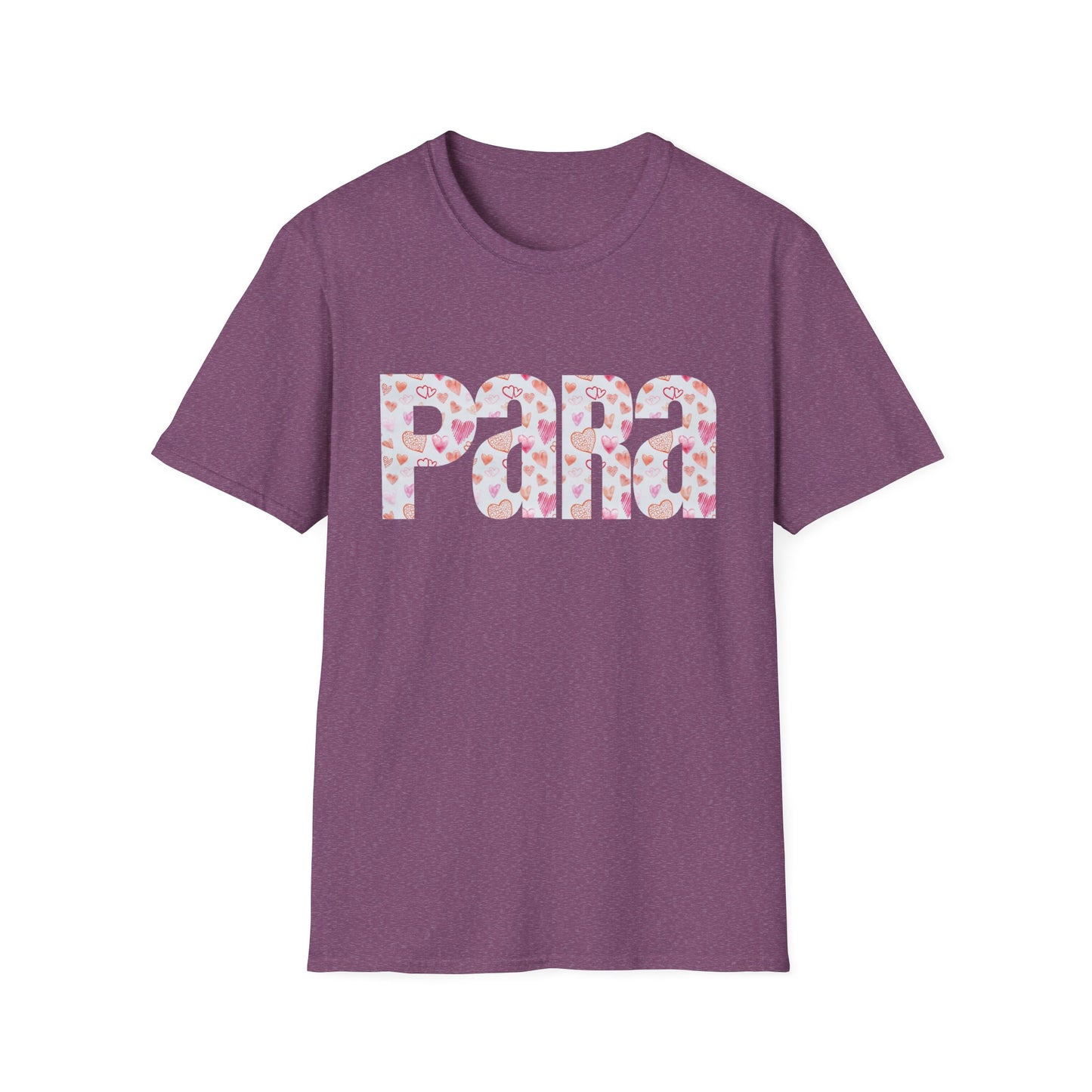 Para heart Text T-Shirt — Pink heart Pattern Graphic Tee