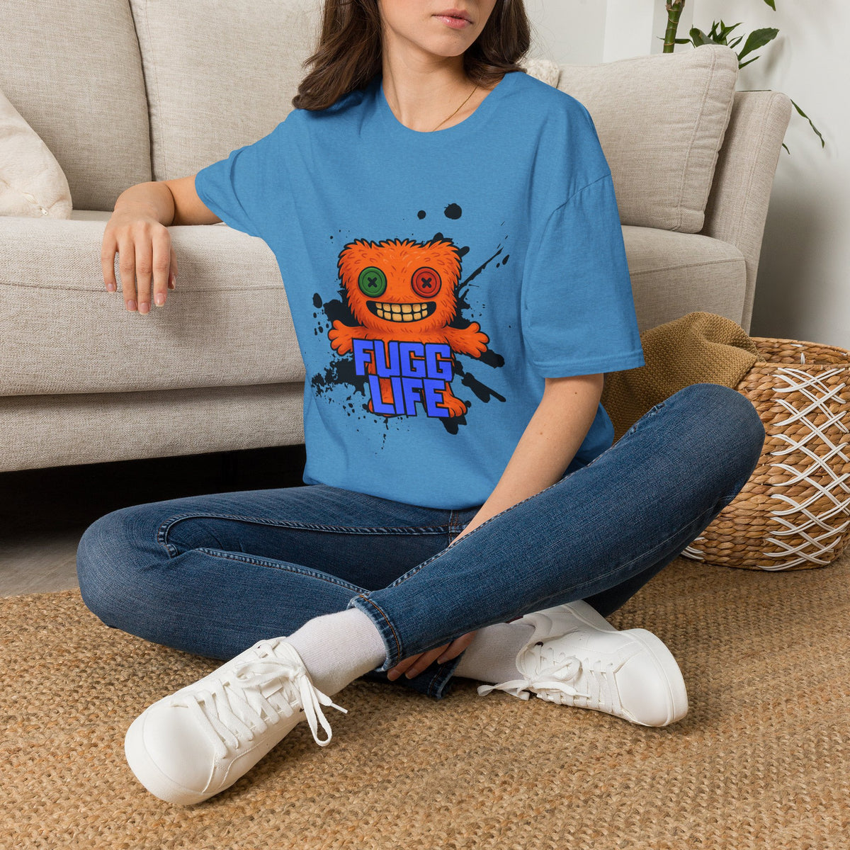 Funny Orange Monster T-Shirt – 'Fugg Life' Graphic Tee