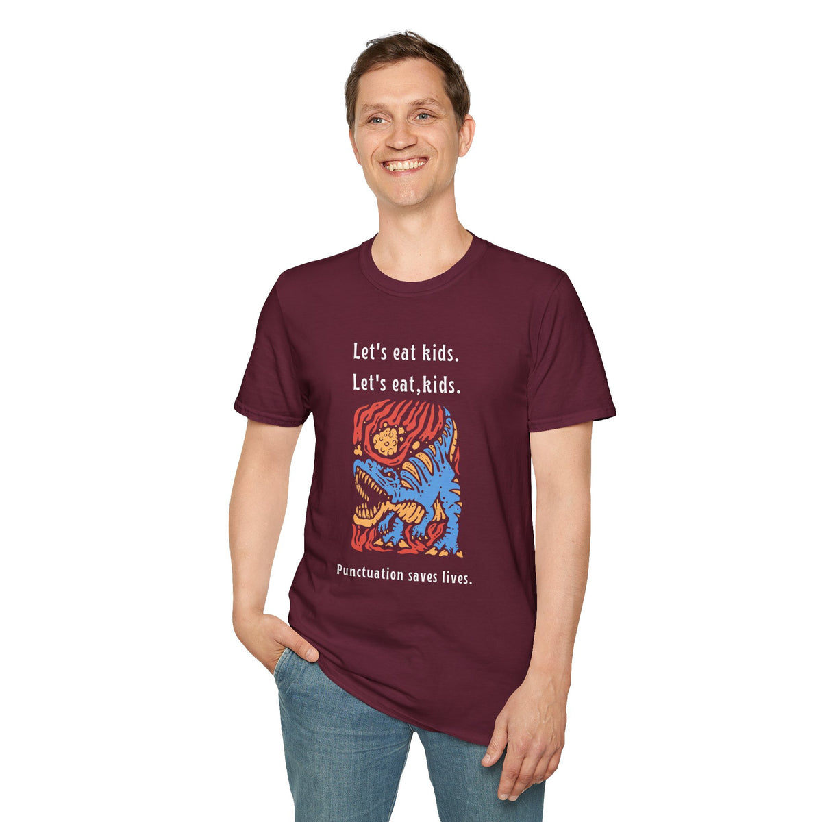 Let's Eat, Kids. T-Shirt — Punctuation Saves Lives Funny Grammar Tee