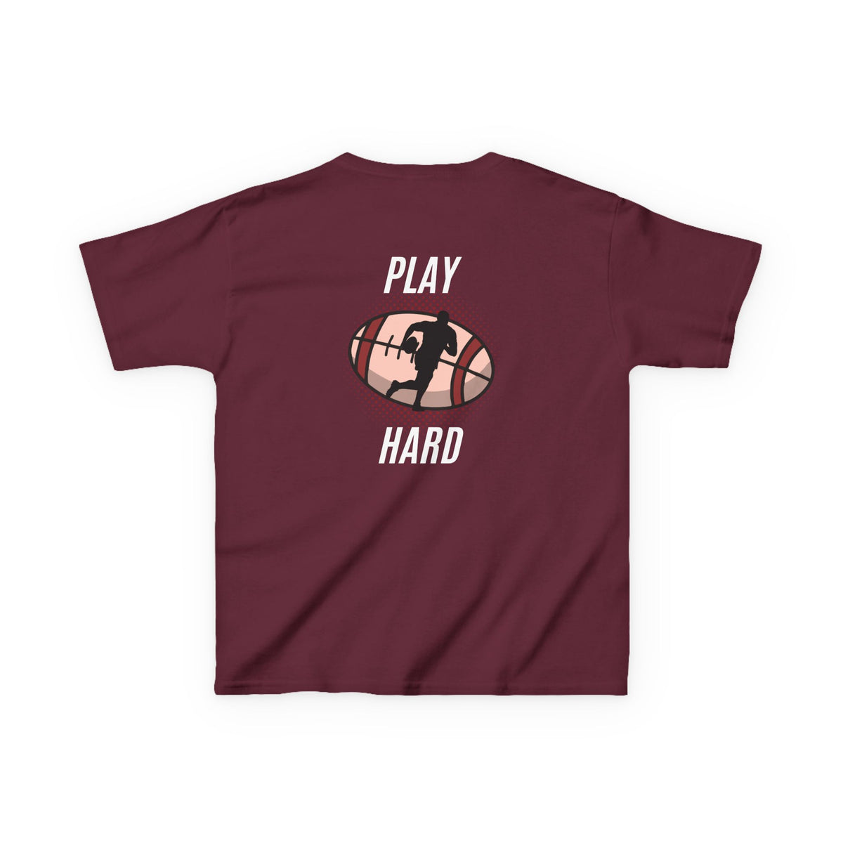Kids Tee — 'Play Hard' Football Graphic Shirt