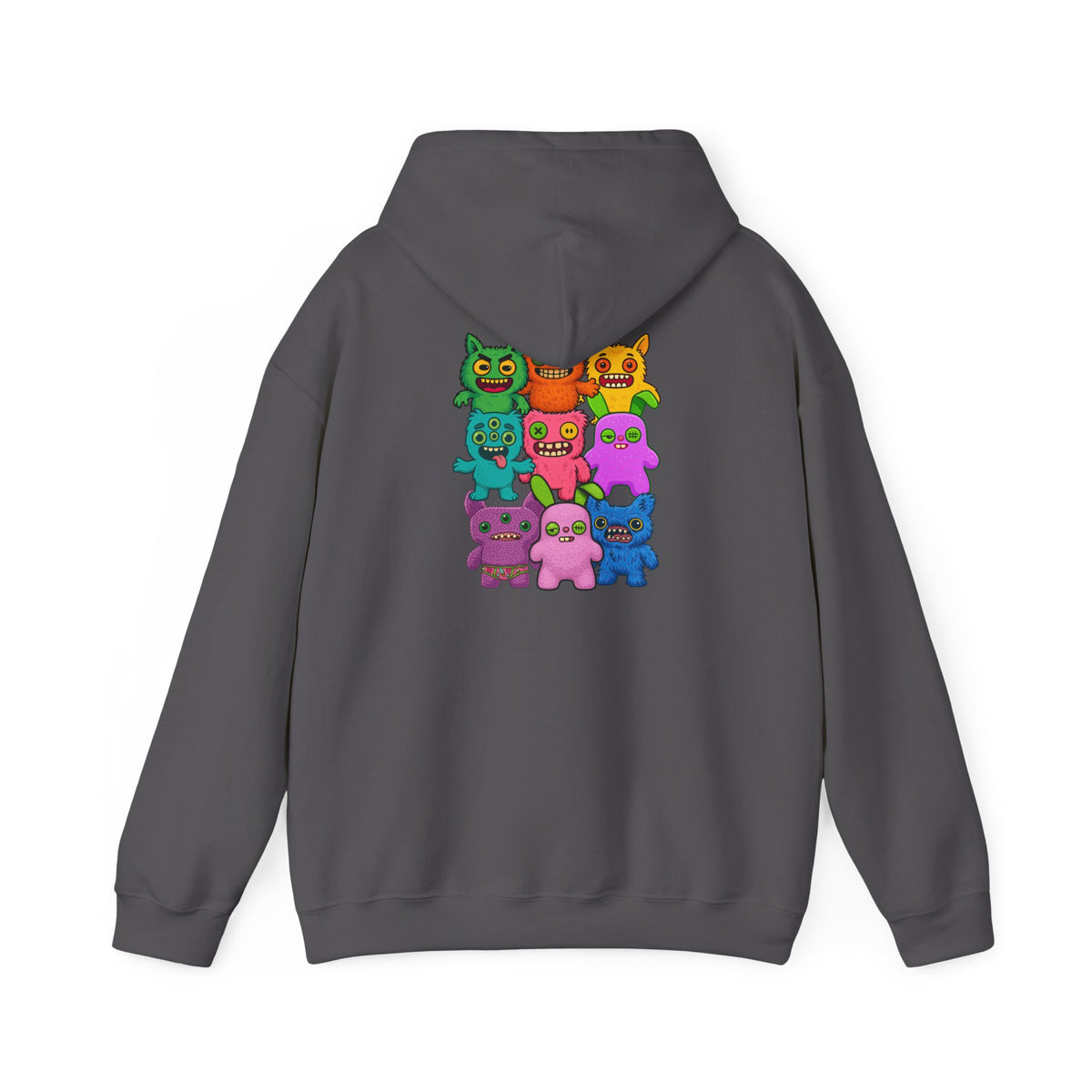 Hoodie Fugglers Colorful Cartoon Monster Crew Graphic Back Print