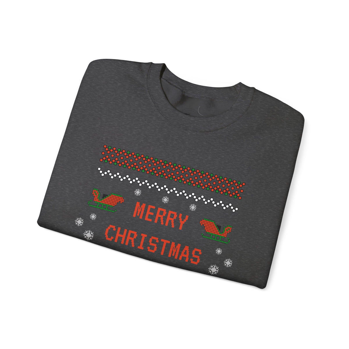 Aggressive 'Merry Christmas' Ugly Sweater Crewneck — Hilarious Adult Holiday Sweatshirt
