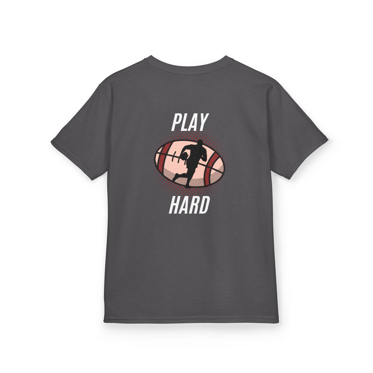 Kids Tee — 'Play Hard' Football Graphic Shirt