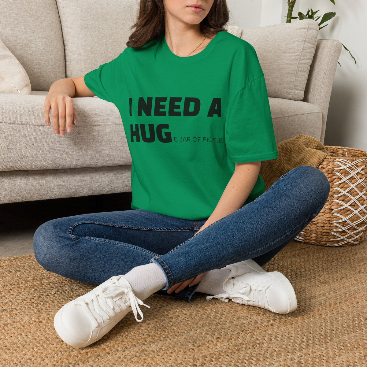 I Need A Hug T-Shirt — Funny "I Need a Hug (or a Jar of Pickles)" Graphic Tee