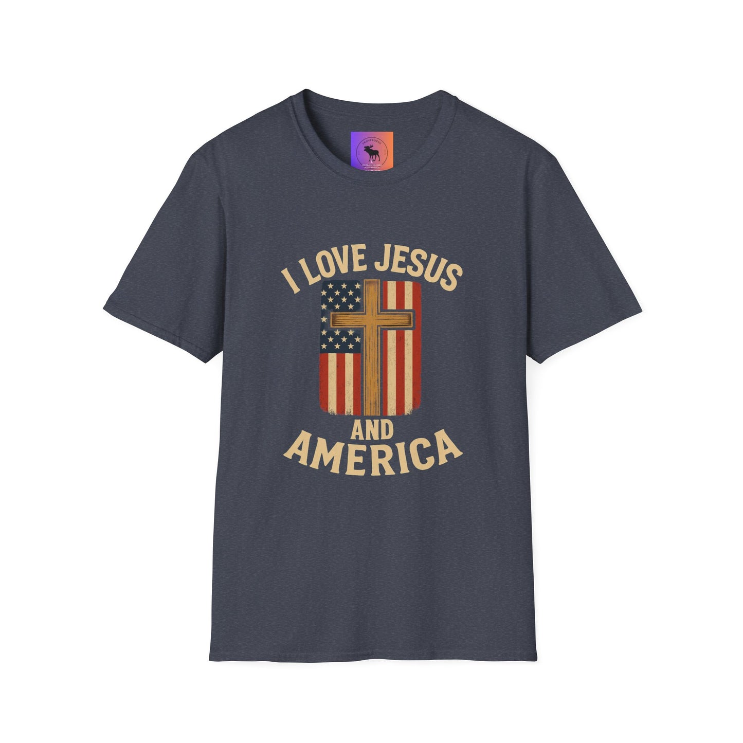 I Love Jesus and America Unisex T-Shirt, Faith Apparel, Patriotic Tee, Religious Clothing, Gifts for Christians, Fourth of July Shirt