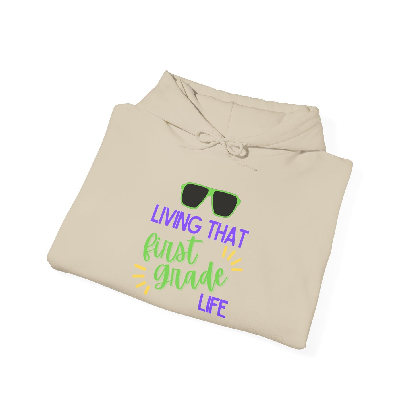 Living That first Grade Life Hoodie - Perfect for Students, Graduation Gift, Cool Casual Wear, Back to School, Kids' Style