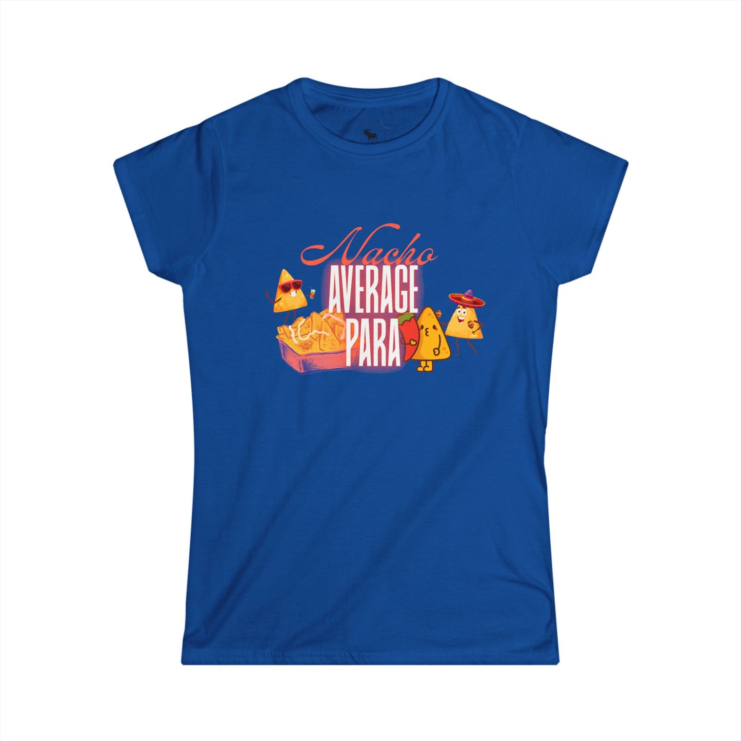 Nacho Average para Tee, Women's Softstyle Tee, Funny Food Shirt, Casual Wear, Gift for Foodies, Taco Lovers, Unique T-Shirt
