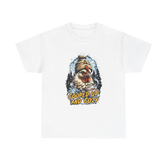 cooped up and cozy graphic T. perfect gift for the chicken lover in your life