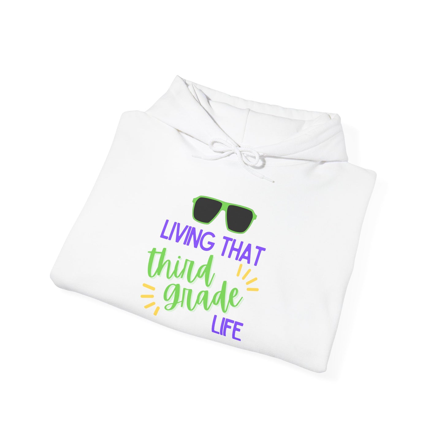 Living That Third Grade Life Hoodie - Perfect for Students, Graduation Gift, Cool Casual Wear, Back to School, Kids' Style