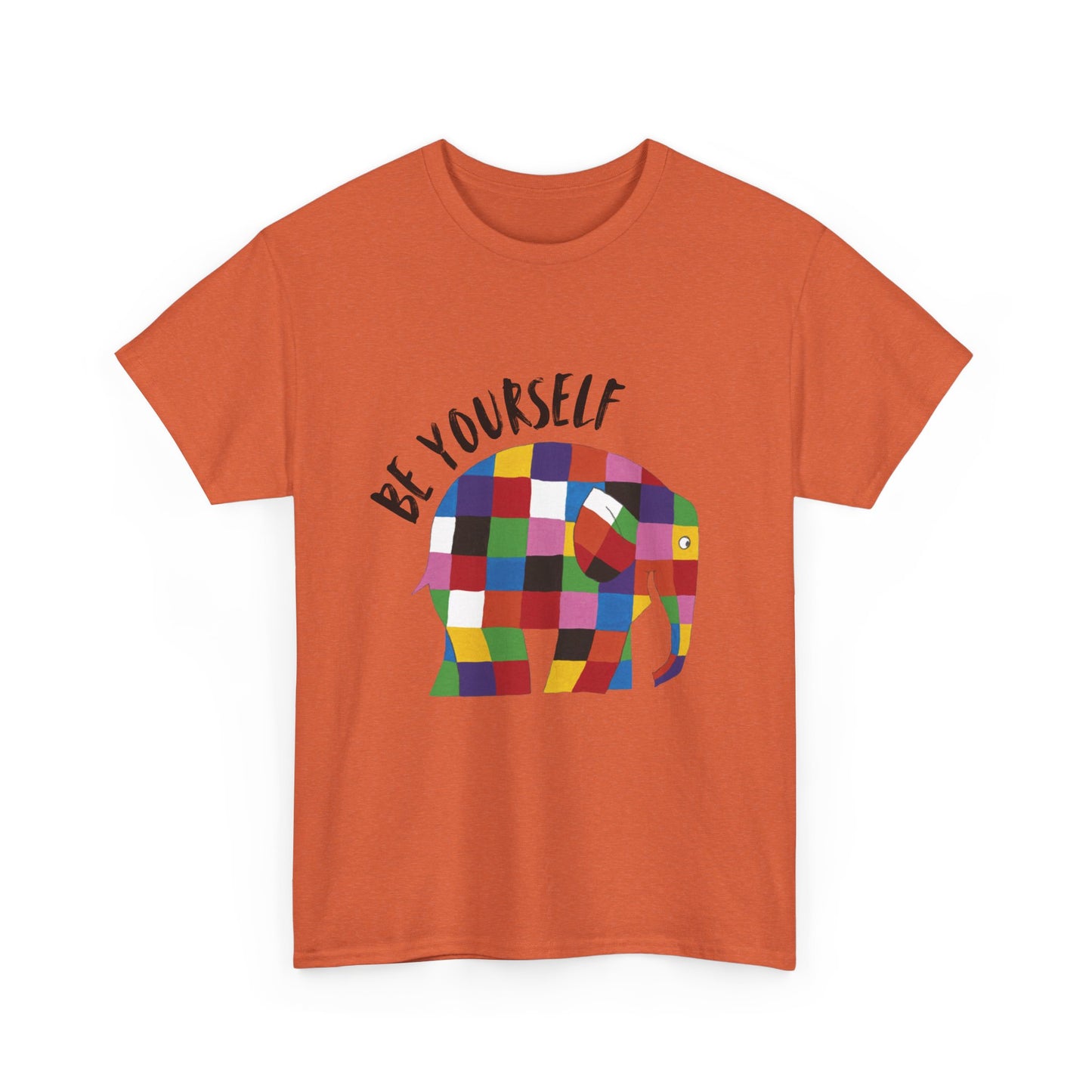 Patchwork Elephant Unisex Tee, Elmer Print Shirt, Graphic Tee, Kids Novelty Shirt, Animal Lover Gift