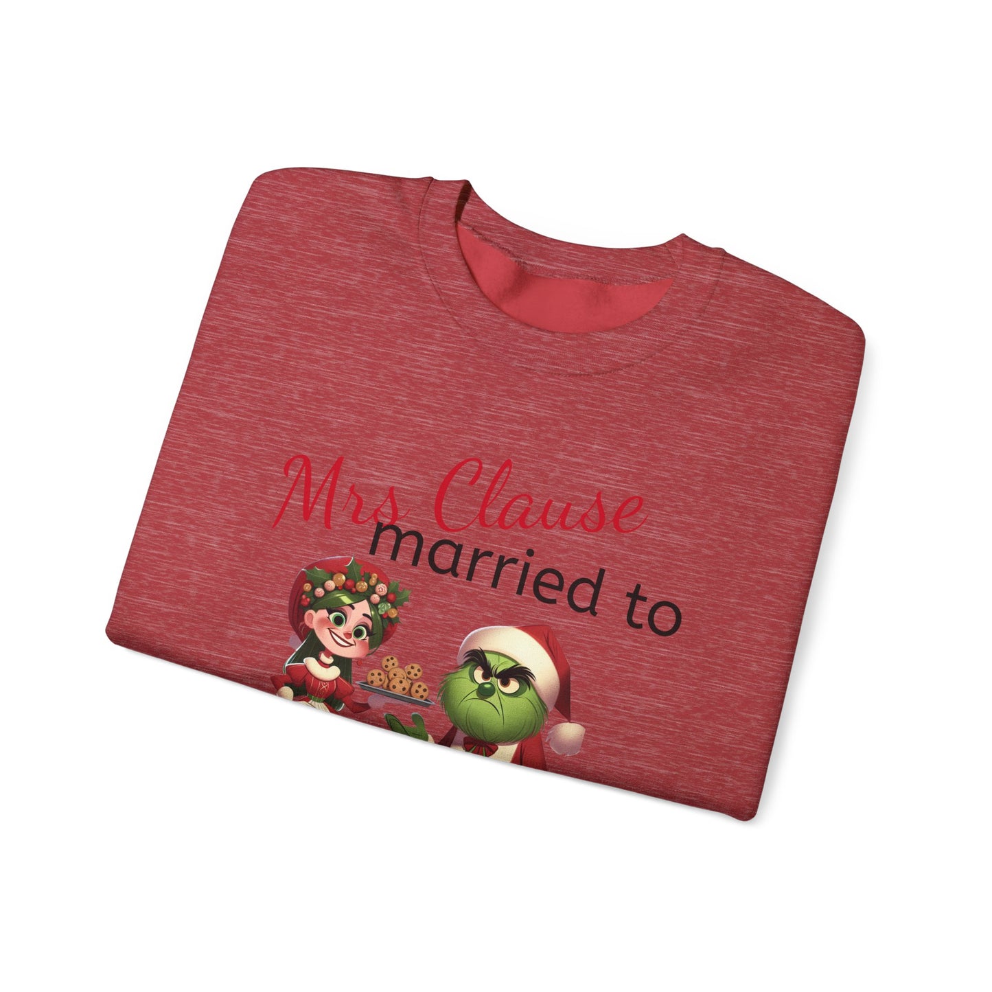Funny Mrs Clause Married to the Grinch Sweatshirt, Christmas Couples Jumper, Holiday Pullover, Xmas Apparel, Winter Top