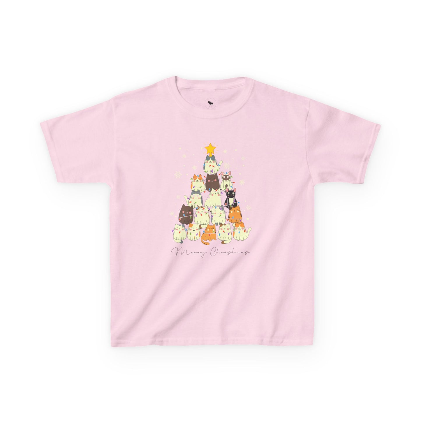 Kids Holiday Cat Tee, Cute Christmas Shirt, Fun Winter Top, Adorable Kids T-Shirt, Festive Animal Apparel, Christmas Gift for Kids