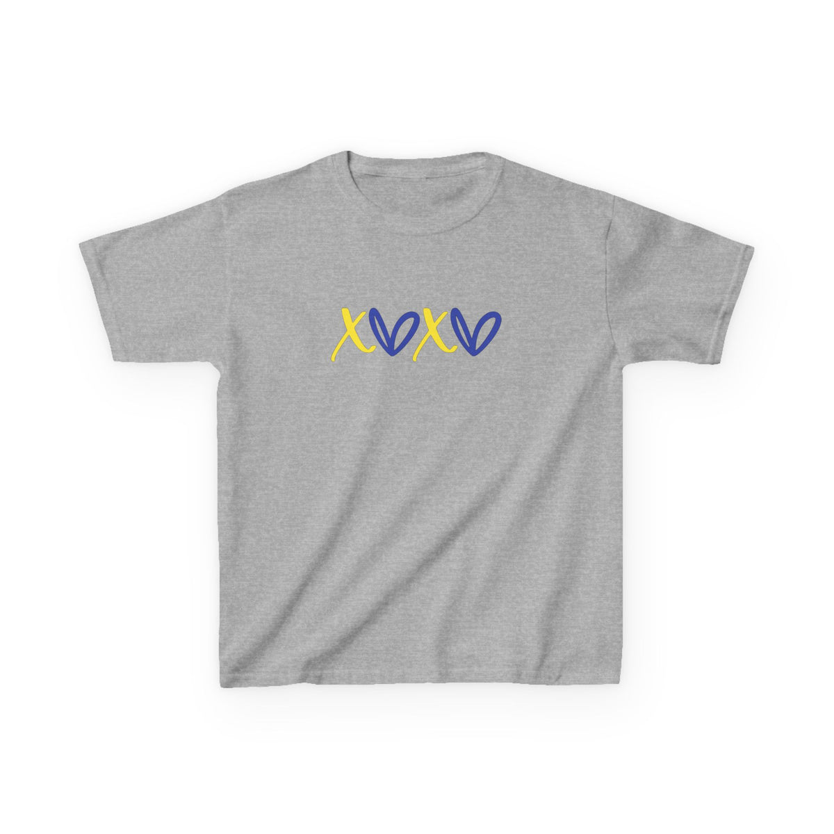 Kids Tee — Blue & Yellow DNA Hearts Design Down Syndrome Awareness,  DS