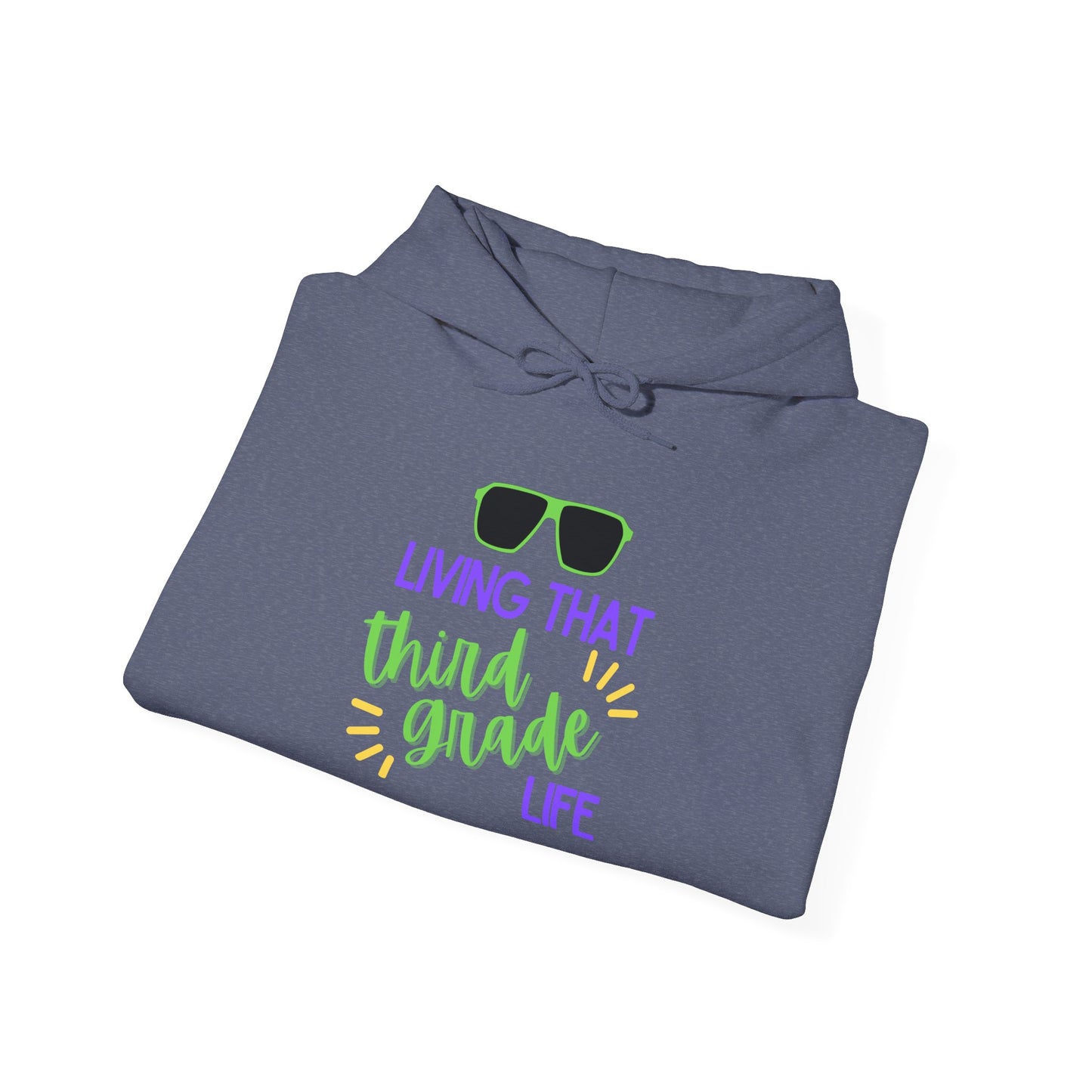 Living That Third Grade Life Hoodie - Perfect for Students, Graduation Gift, Cool Casual Wear, Back to School, Kids' Style