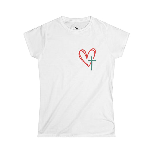 Christian Faith Women's Softstyle Tee - Inspirational Shirt - Jesus Has My Back T-Shirt - Casual, Gift for Believers, Spiritual Fashion