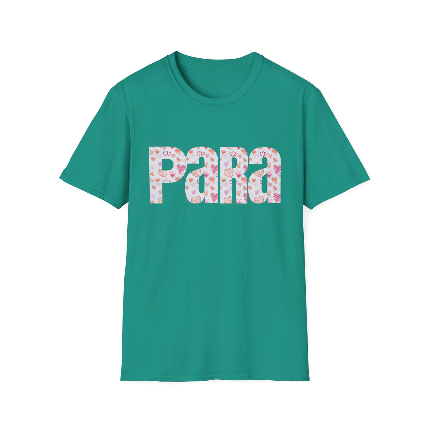 Para heart Text T-Shirt — Pink heart Pattern Graphic Tee