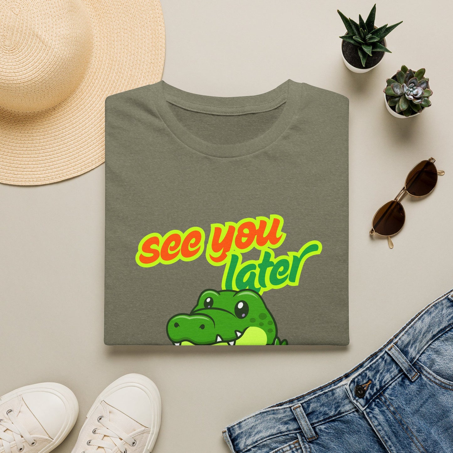 See You Later Alligator T-Shirt — Cute Retro Green Alligator Graphic Tee