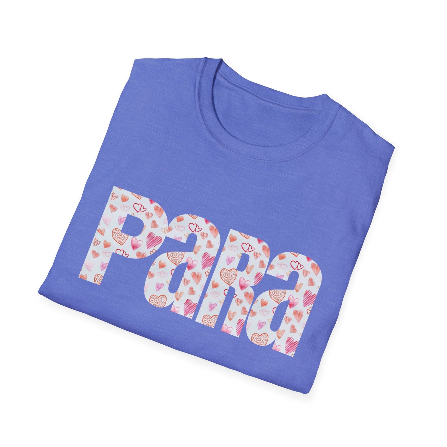 Para heart Text T-Shirt — Pink heart Pattern Graphic Tee