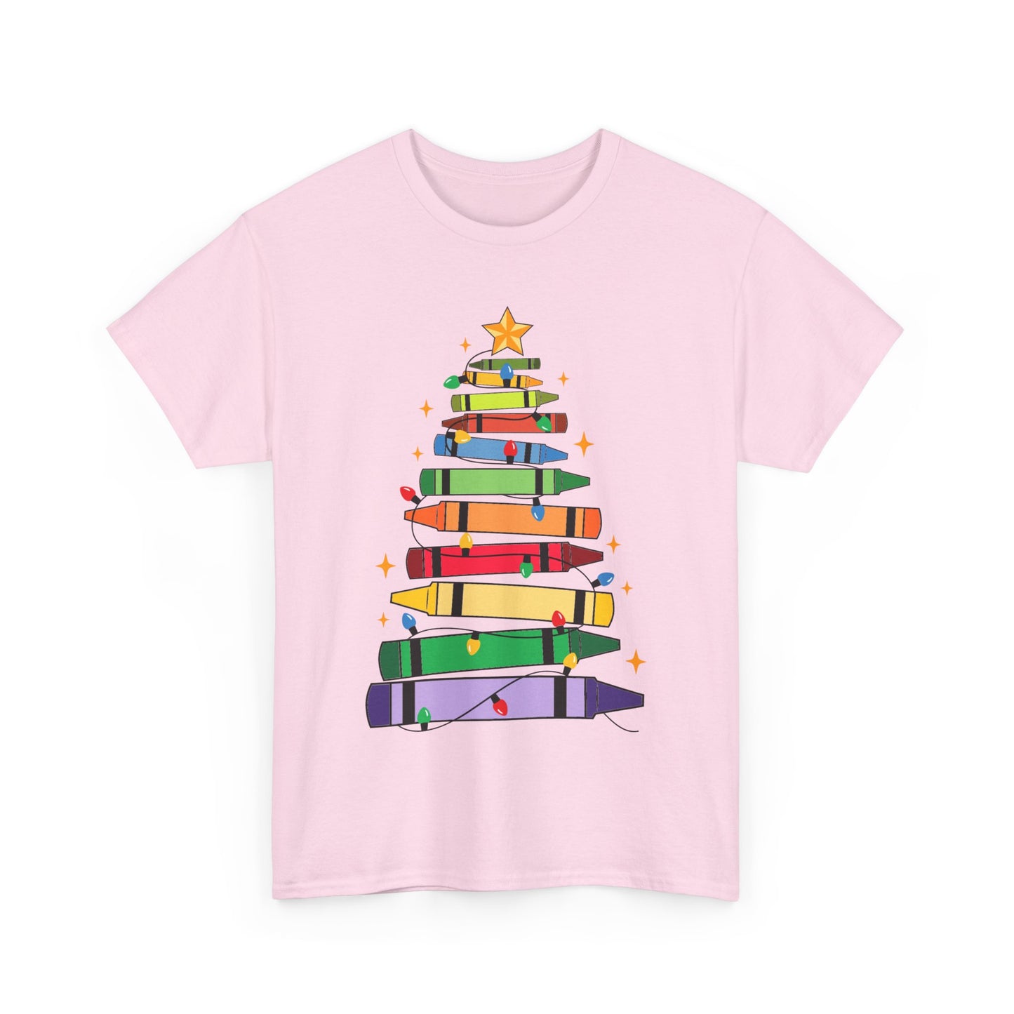 Crayon Tree Teacher Unisex Tee for Christmas Gift, Homeschool T-Shirt, Holiday Apparel, Educator Present, School Tee Shirt